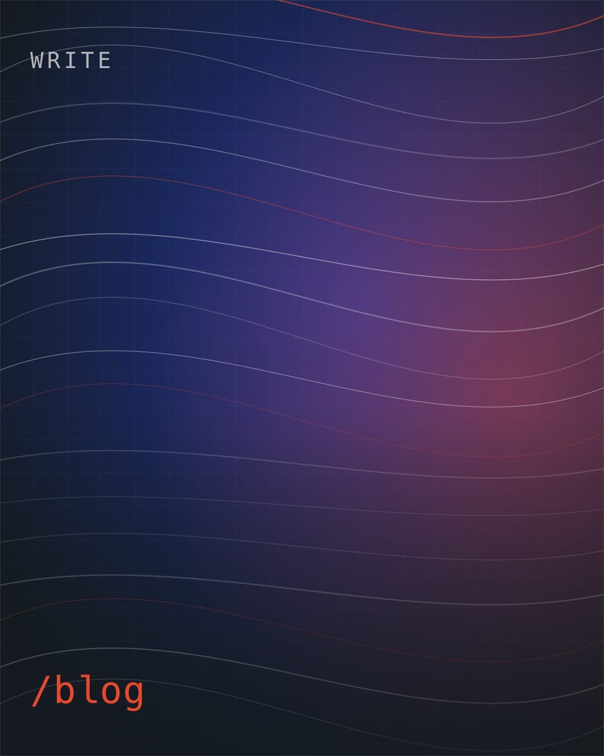Flowing contour lines in ultramarine over a dark grid