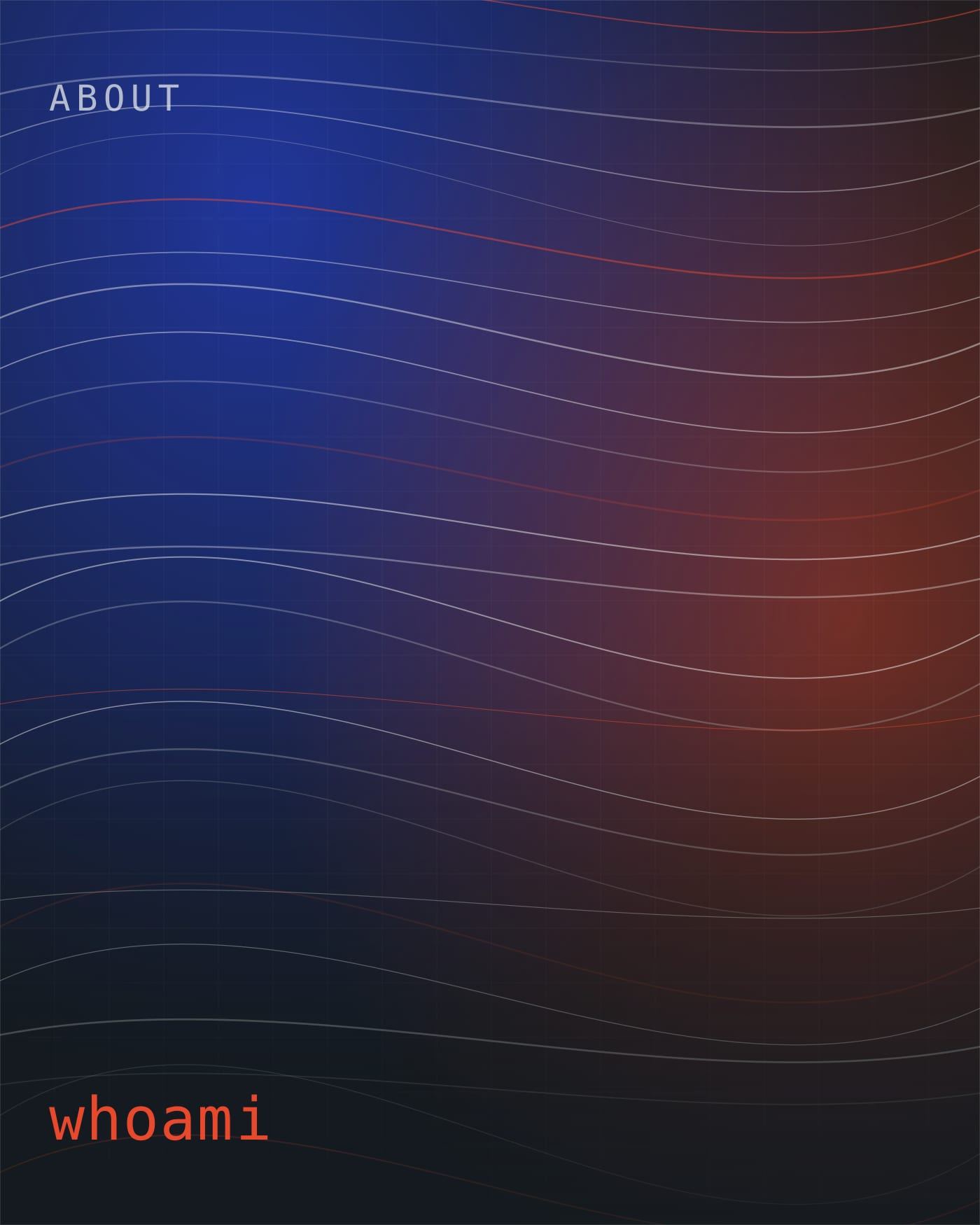 Abstract flowing lines in ultramarine and vermillion over a dark ground