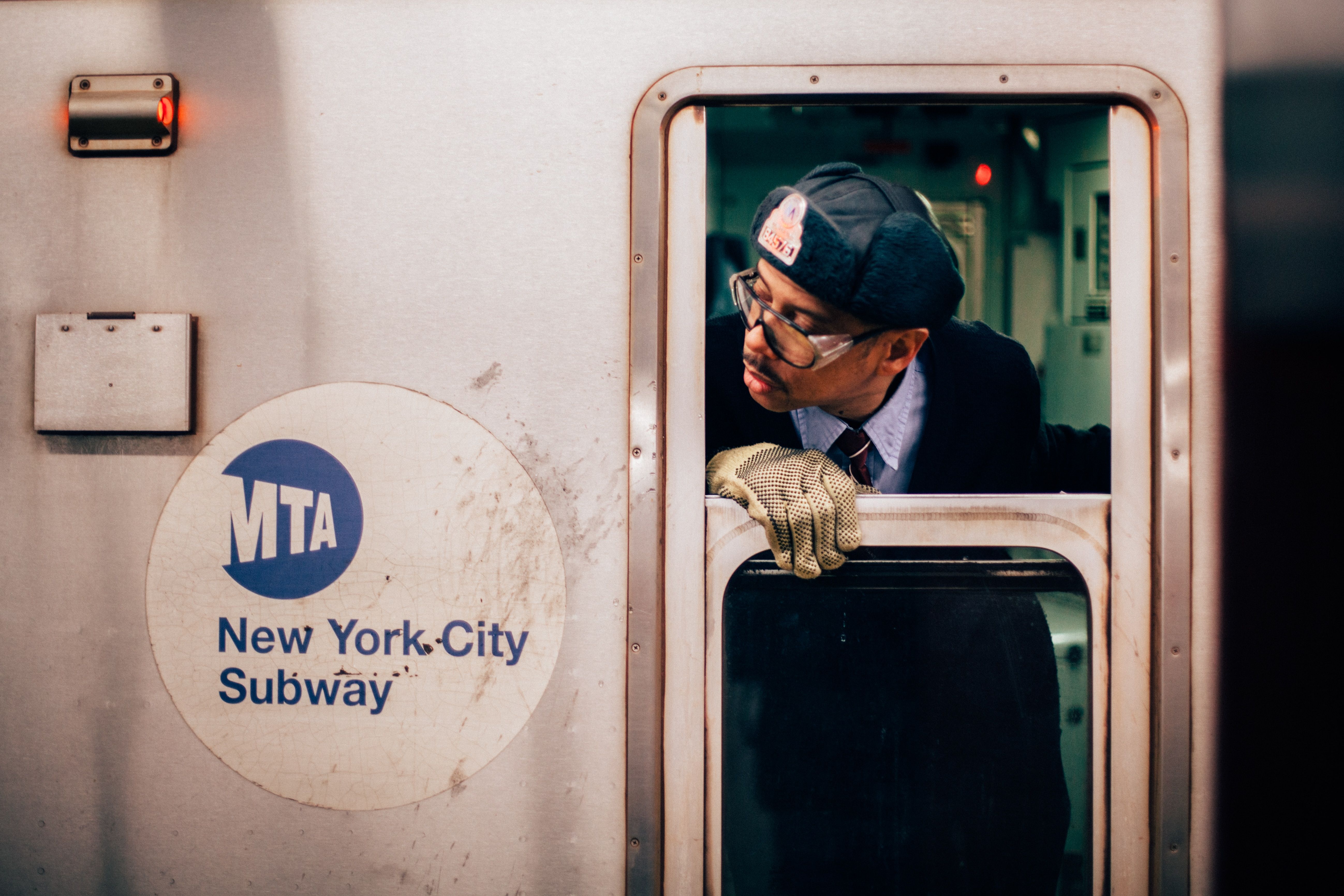 MTA New York City Subway Conductor on Train.