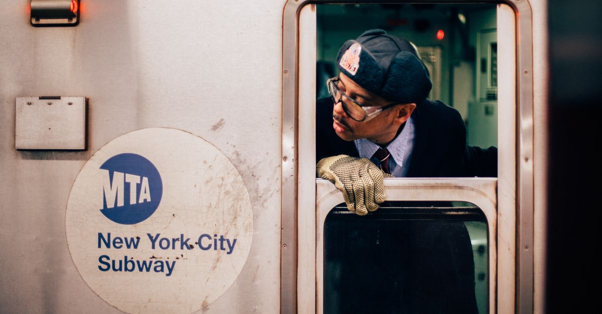 MTA New York City Subway Conductor on Train.