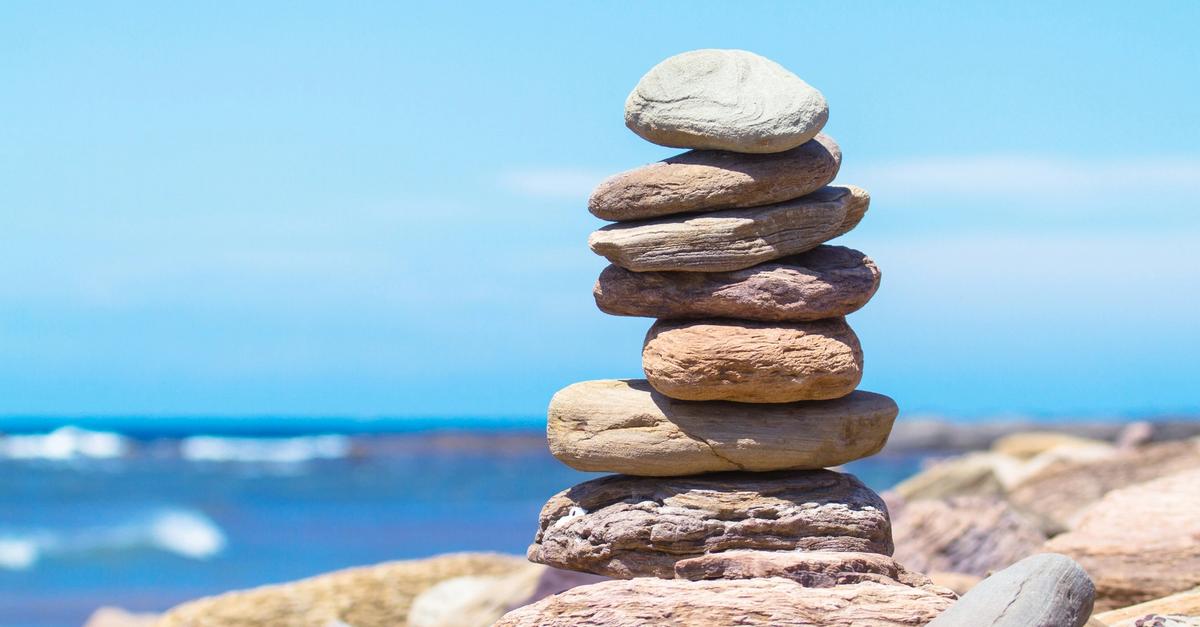 Rocks piled on a beach.
