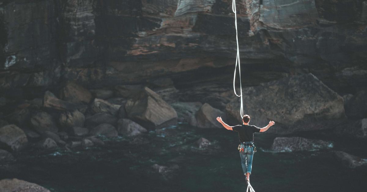 Walking a tight rope in between to mountain passes.