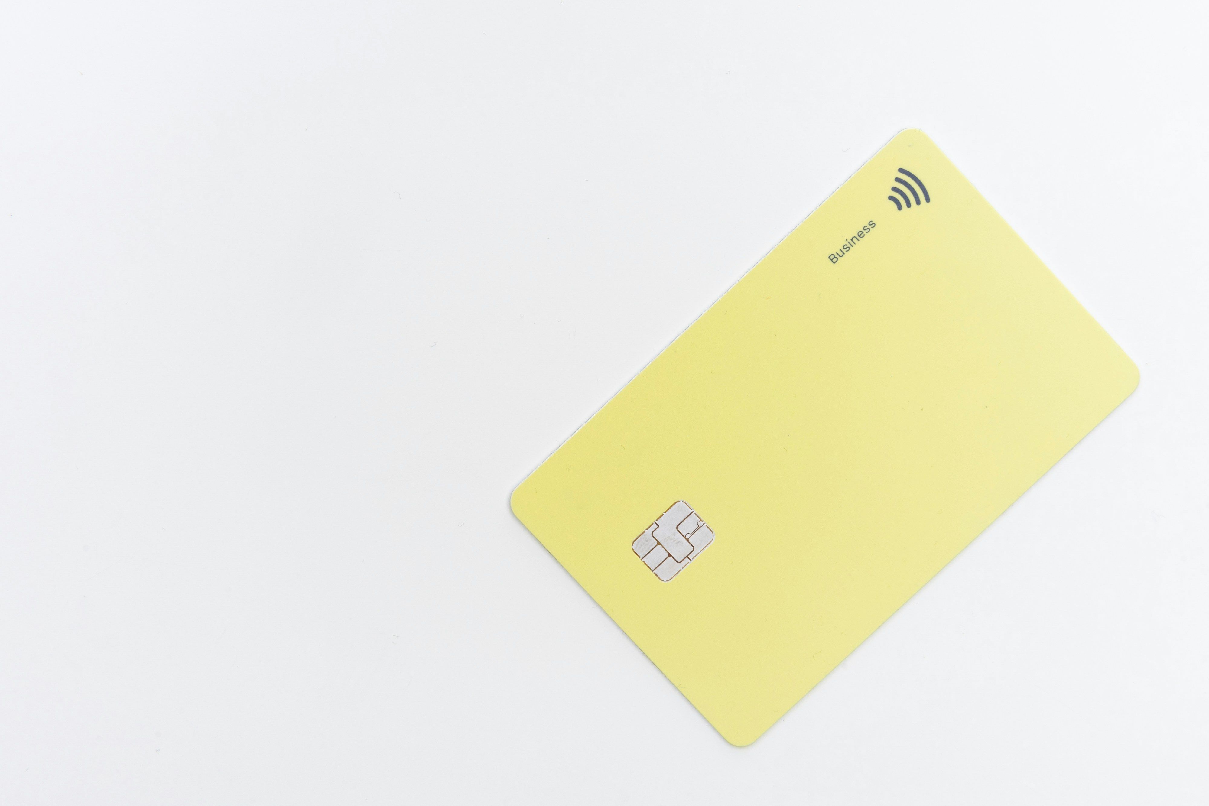 Yellow credit card.