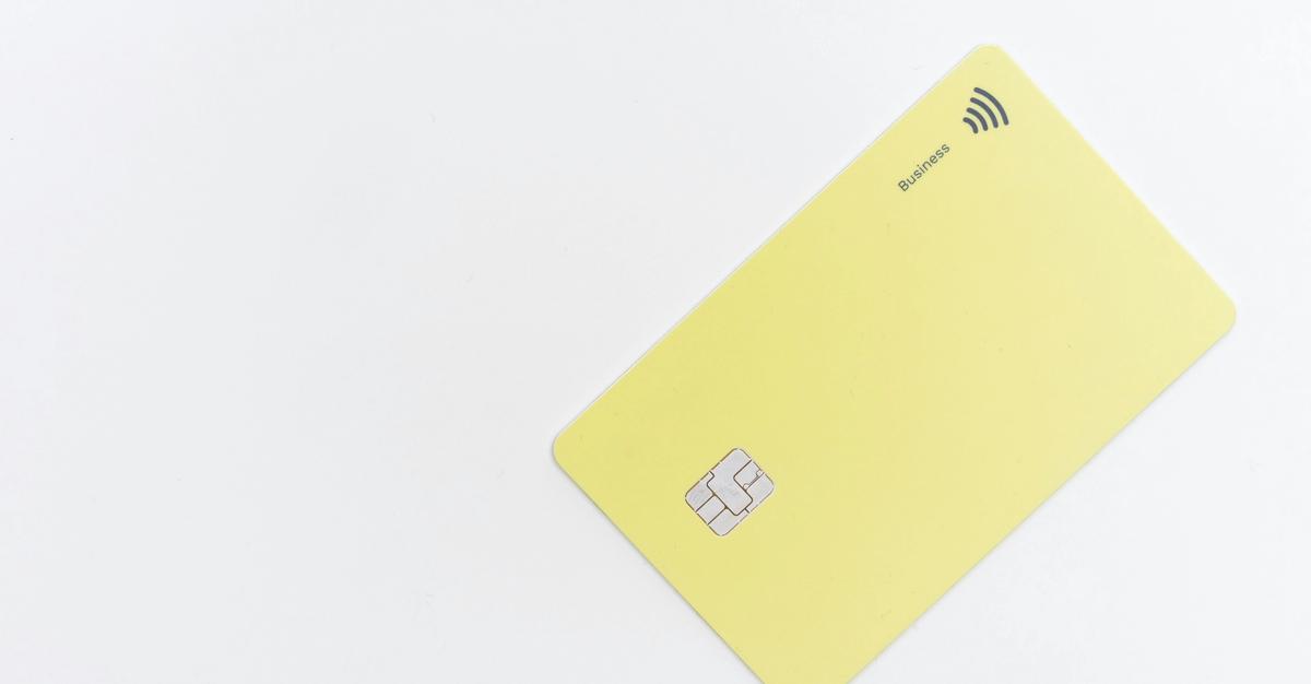 Yellow credit card.