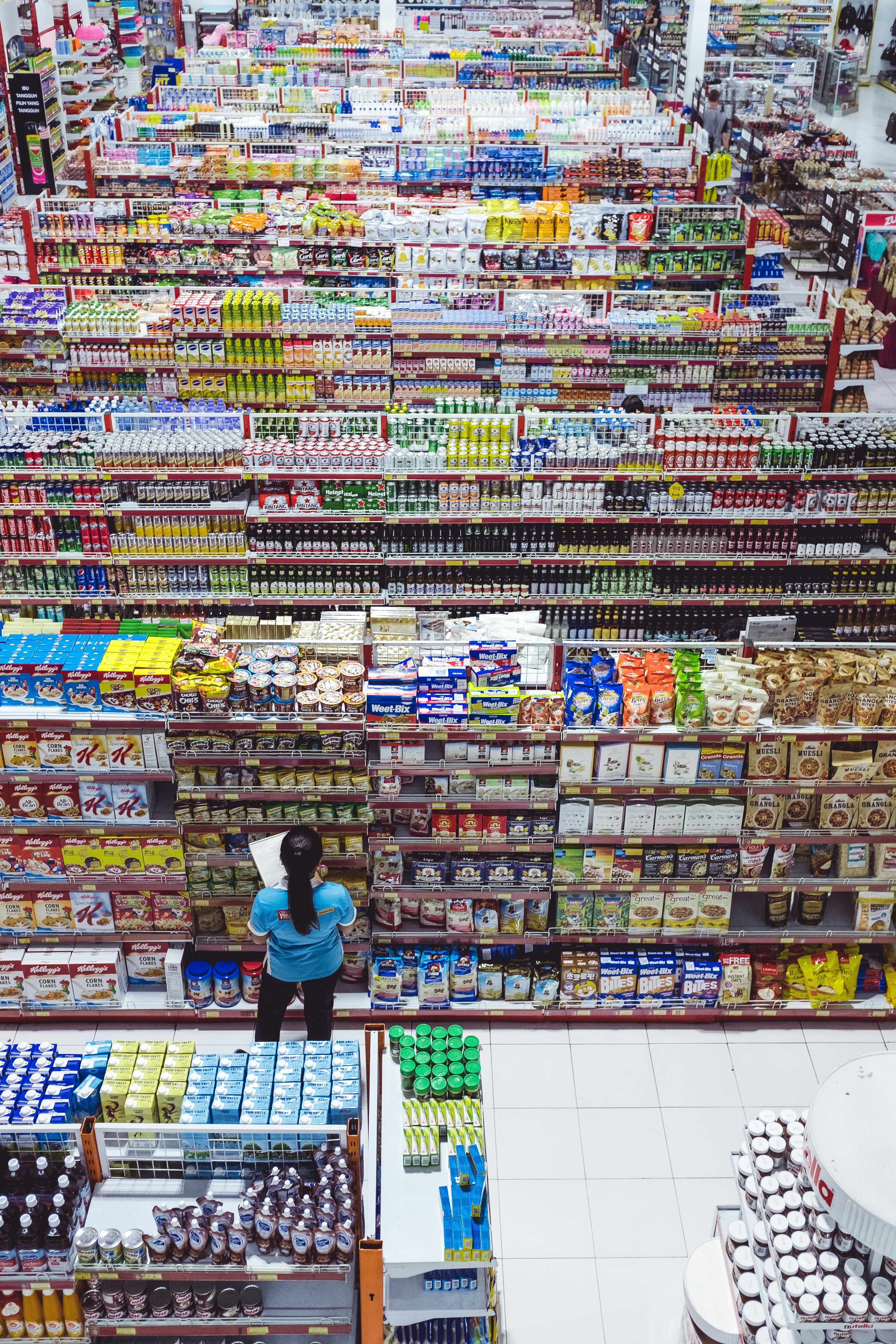 Aisle in the grocery store.
