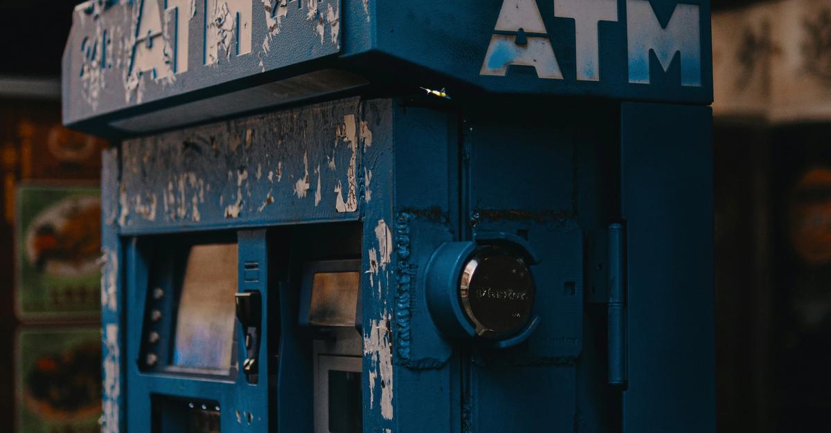 Blue ATM.