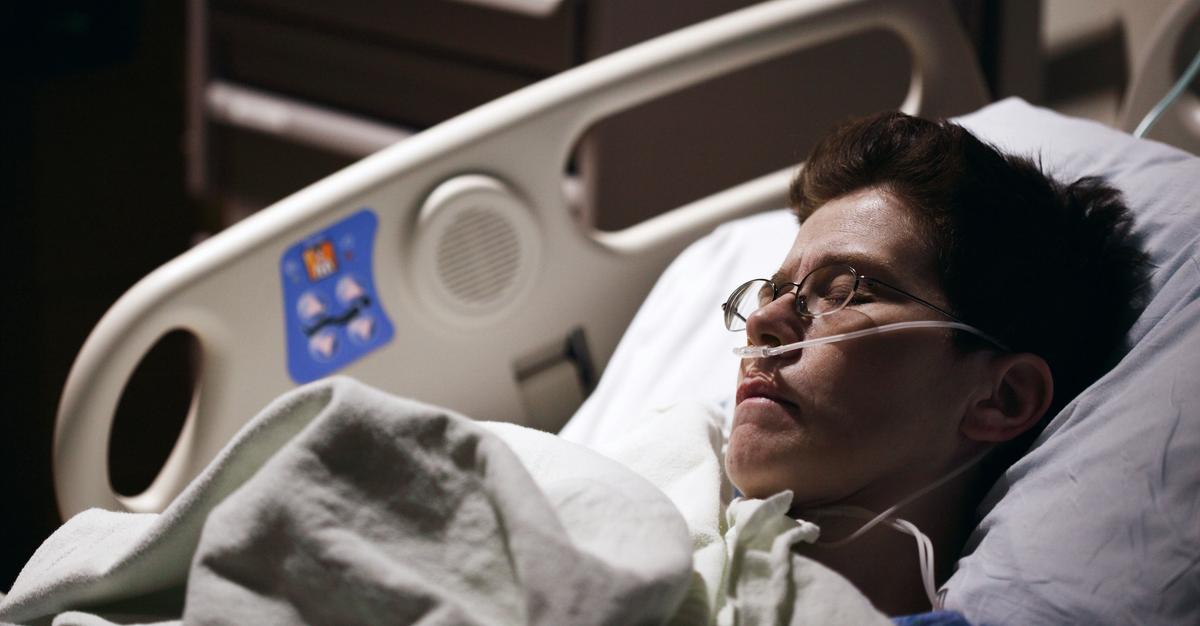 Sick in a hospital bed by Alexander Grey.