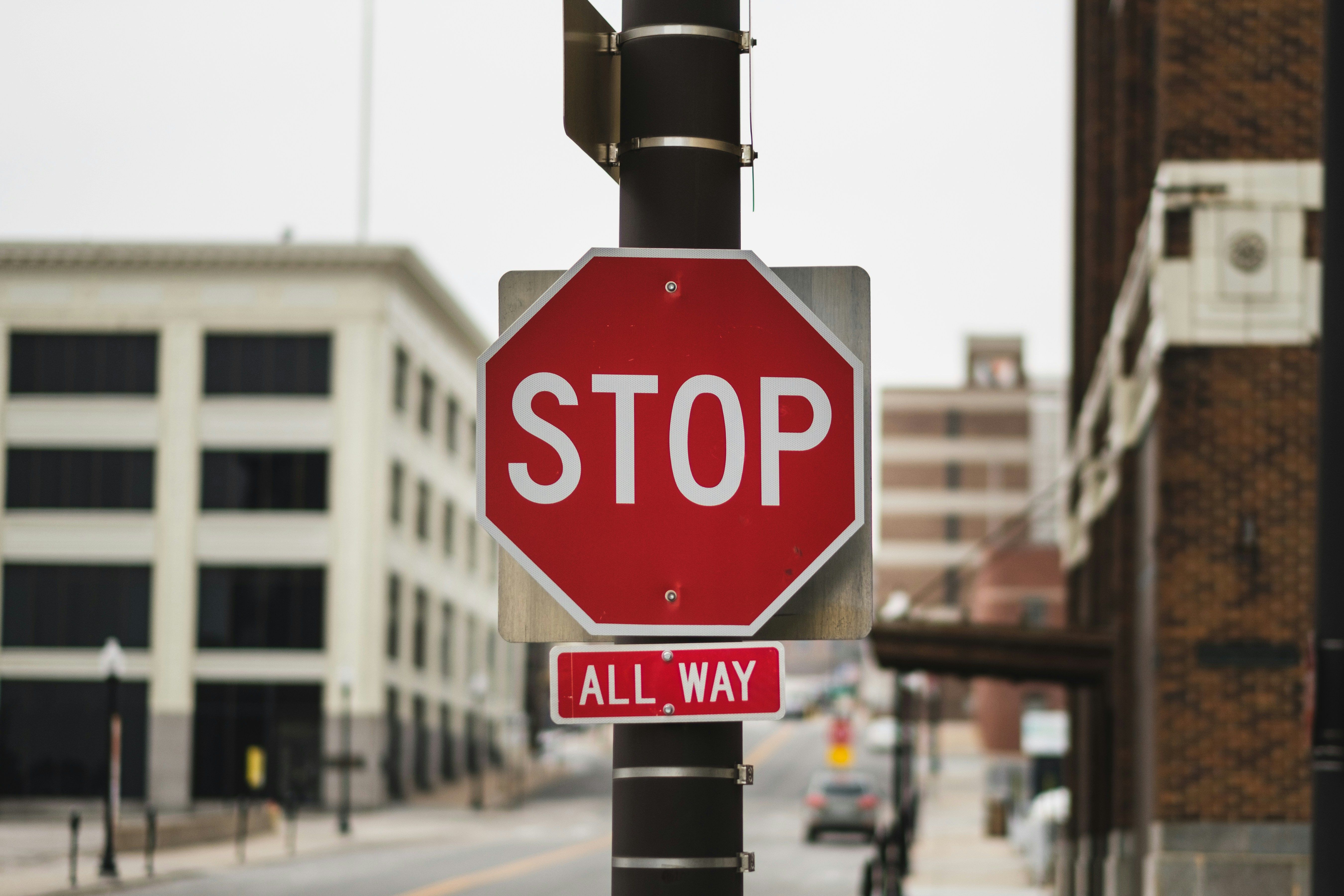 All way stop sign by John Matychuk.