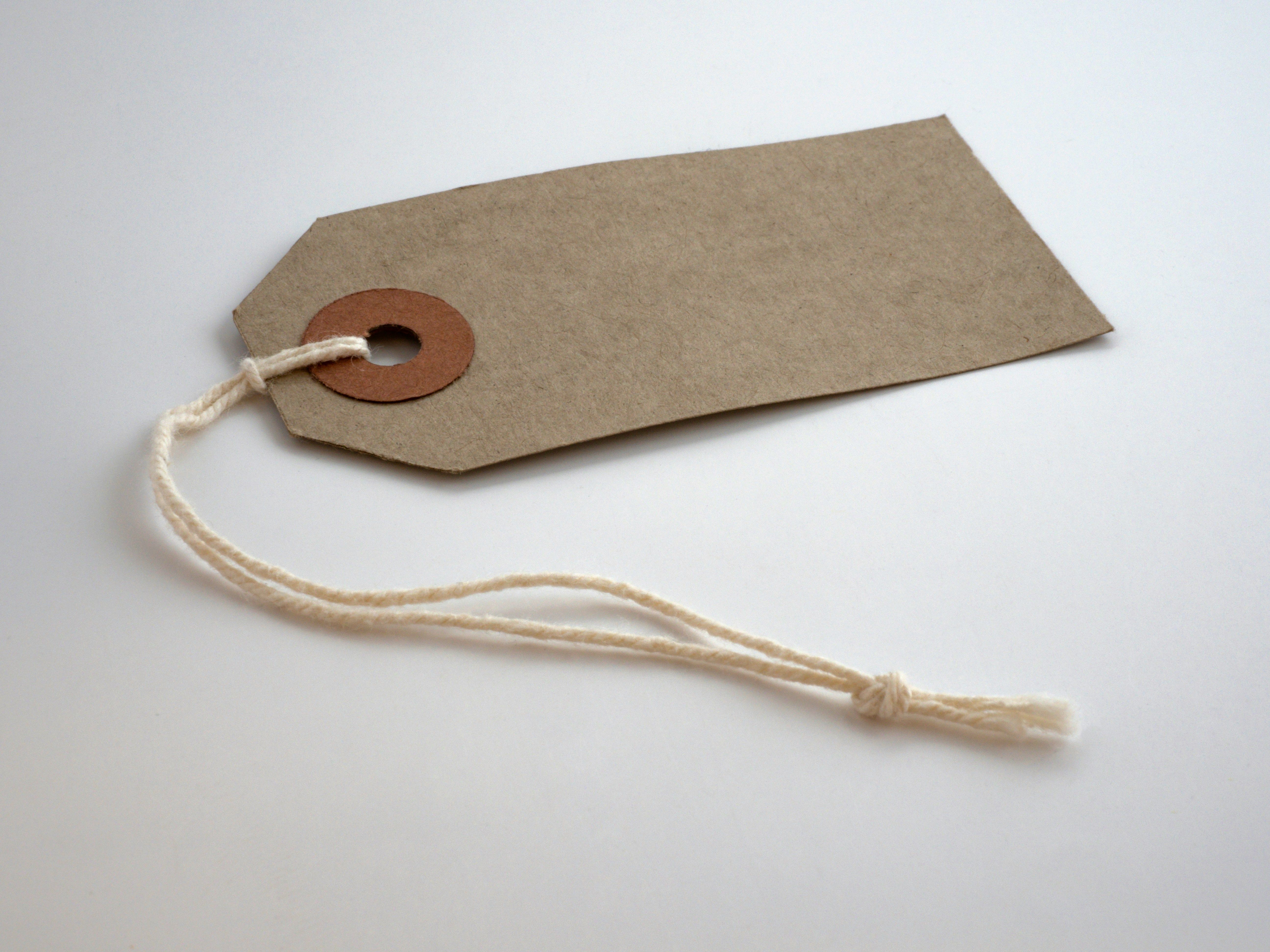 Clothing tag by Brett Jordan.