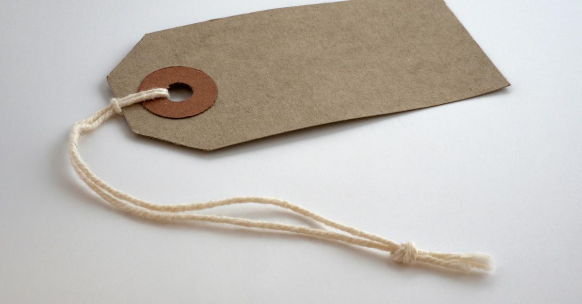 Clothing tag by Brett Jordan.