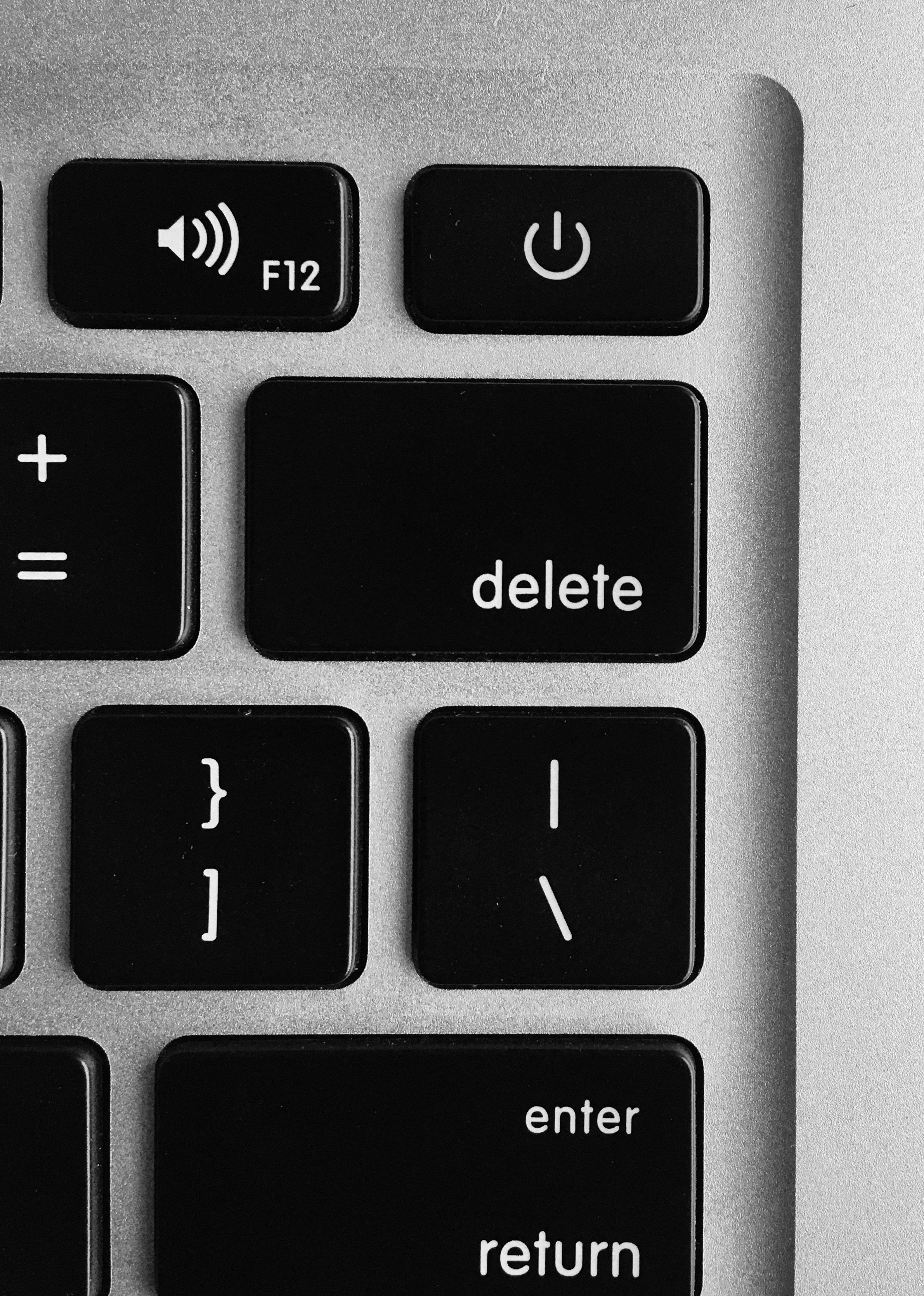 The delete key on macbook pro.
