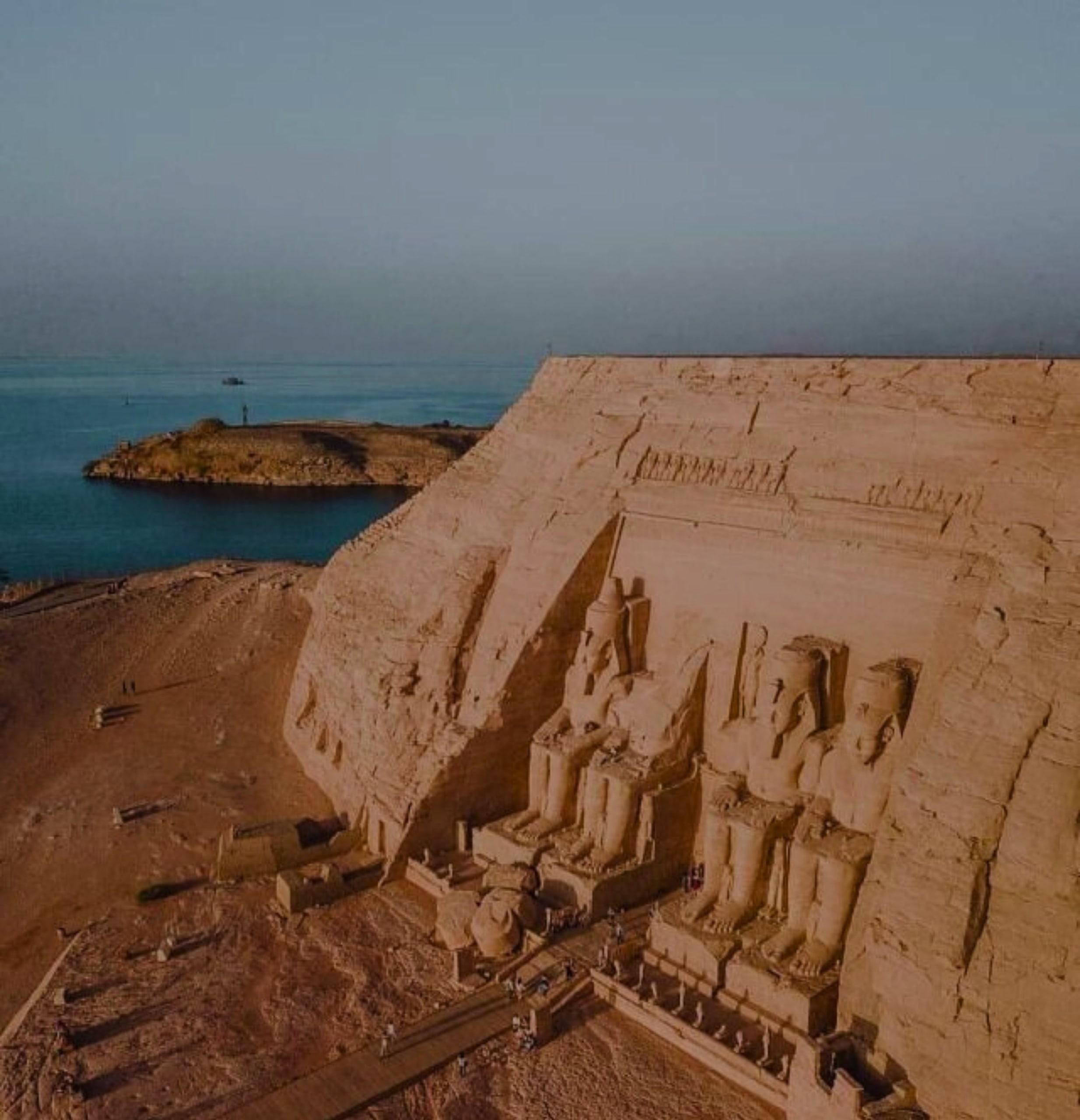 The temple of Abu Simbel above Lake Nasser