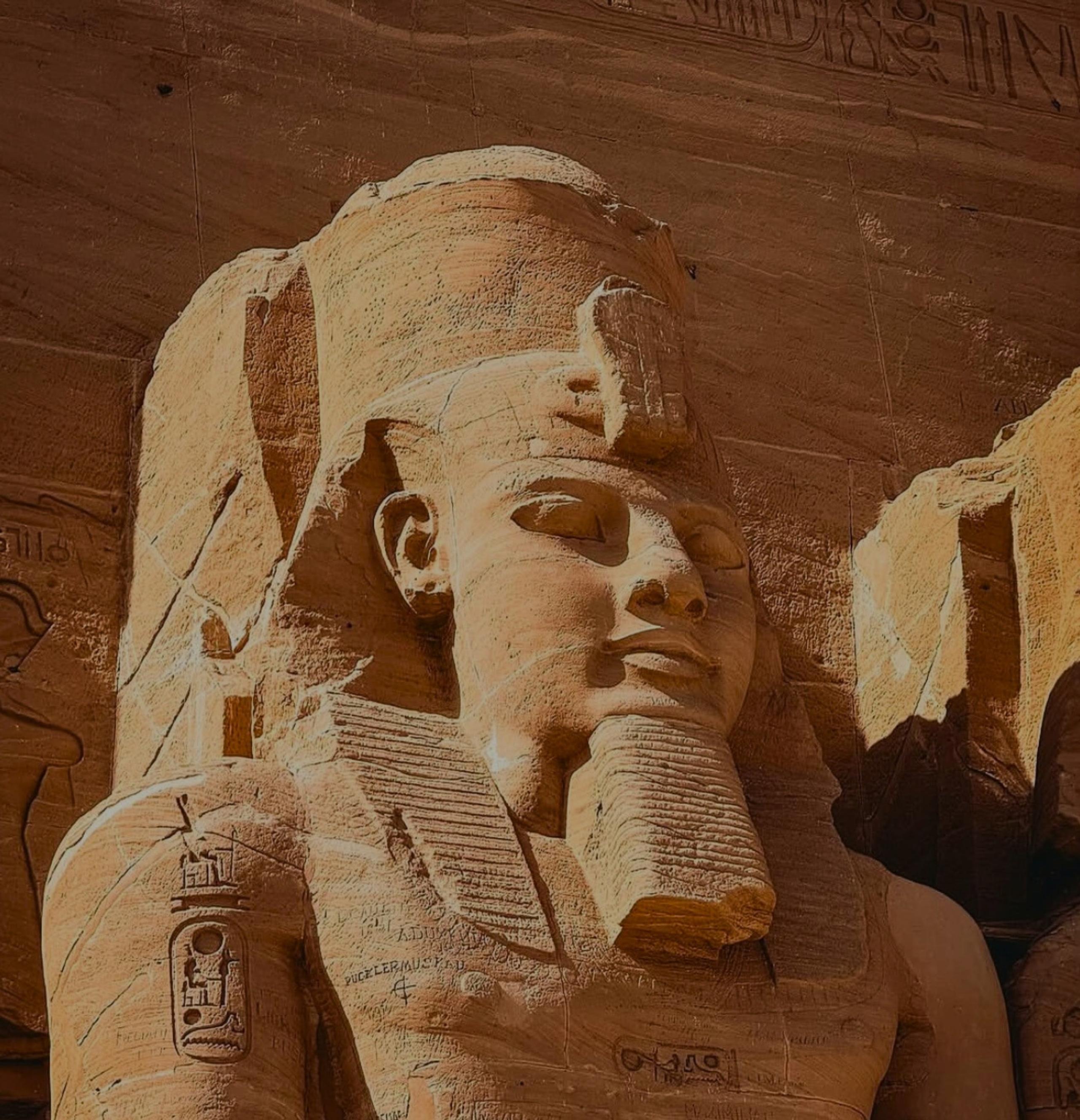 A colossal statue of Ramesses II at Abu Simbel