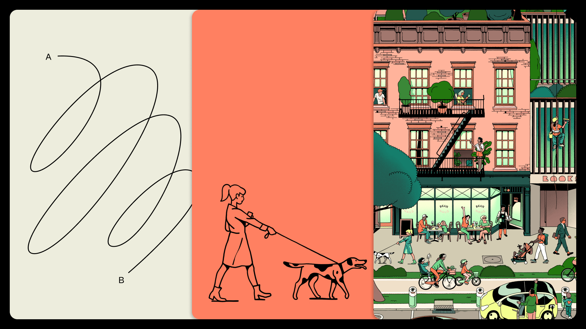 Modern life layers of illustrations