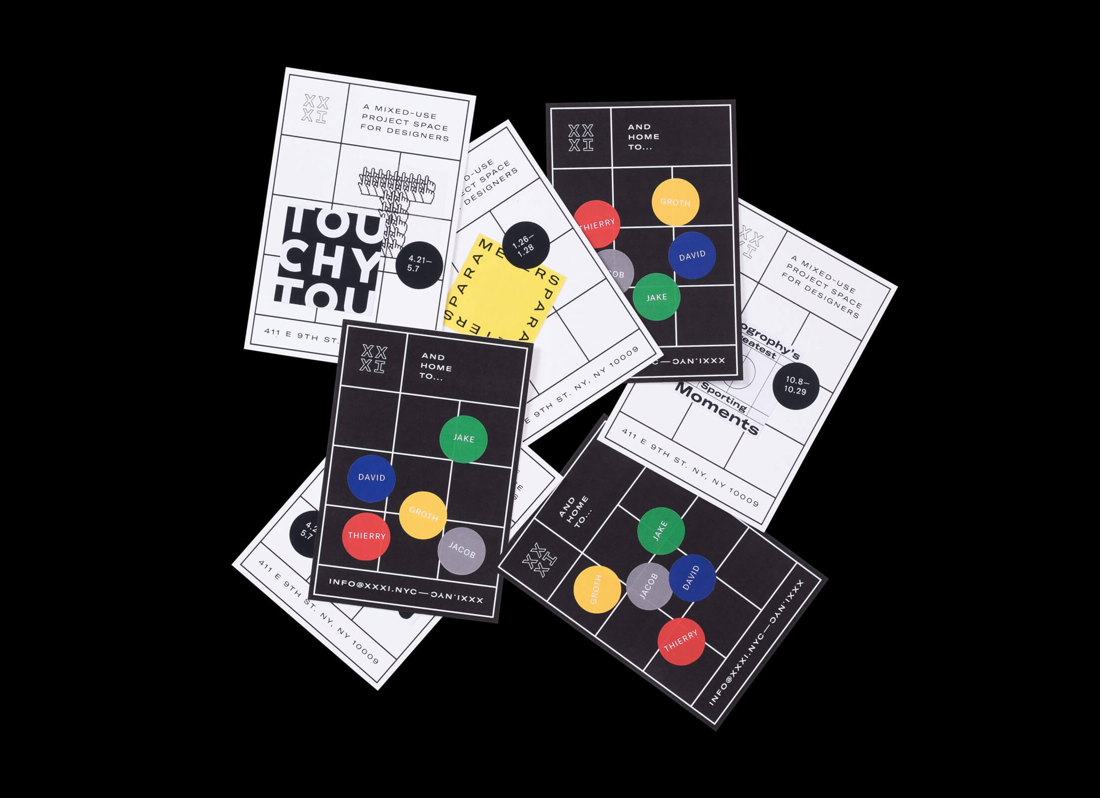 Top view on XXXI postcards