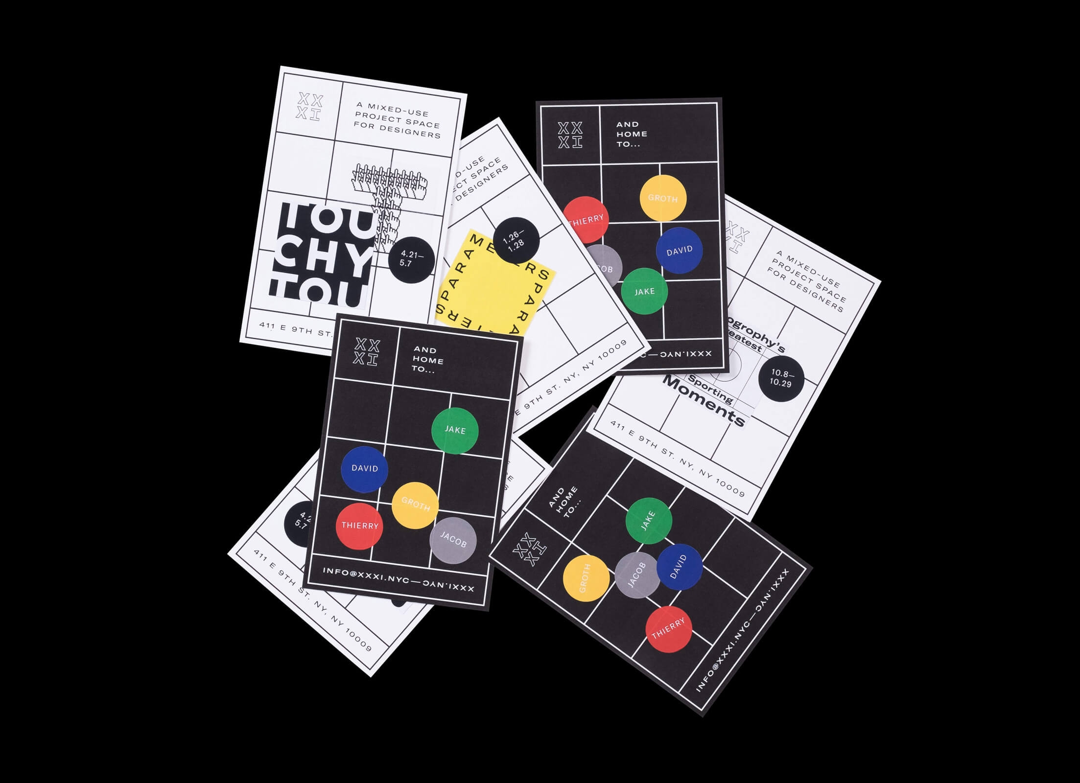 Top view on XXXI postcards