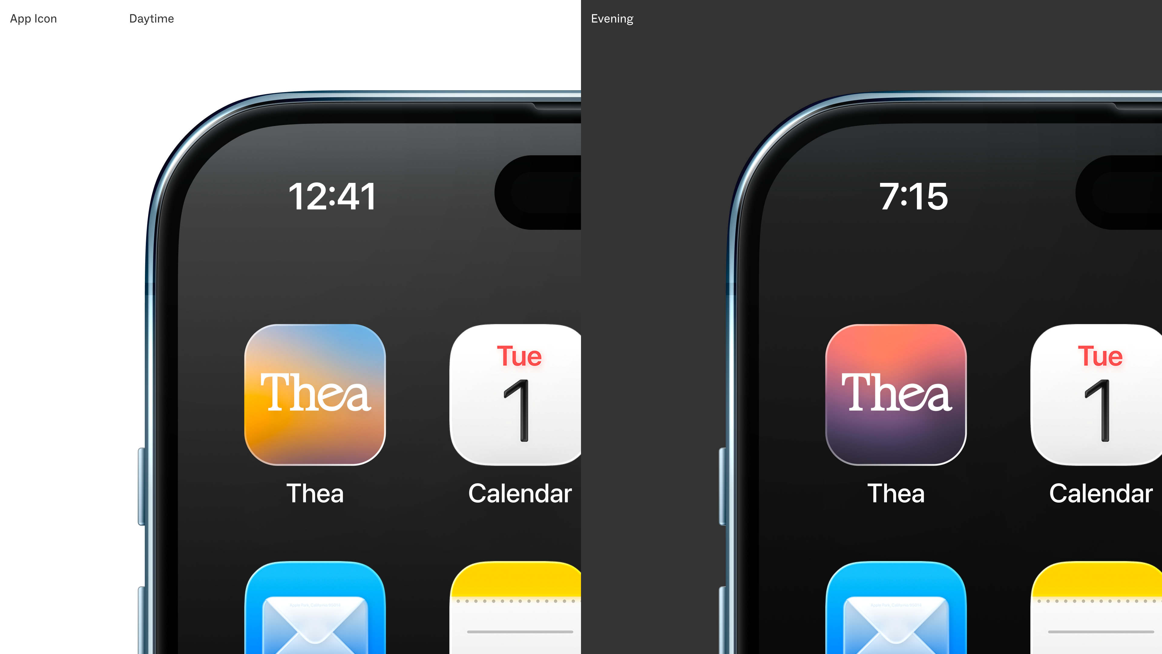 App icon, responsive to time of day