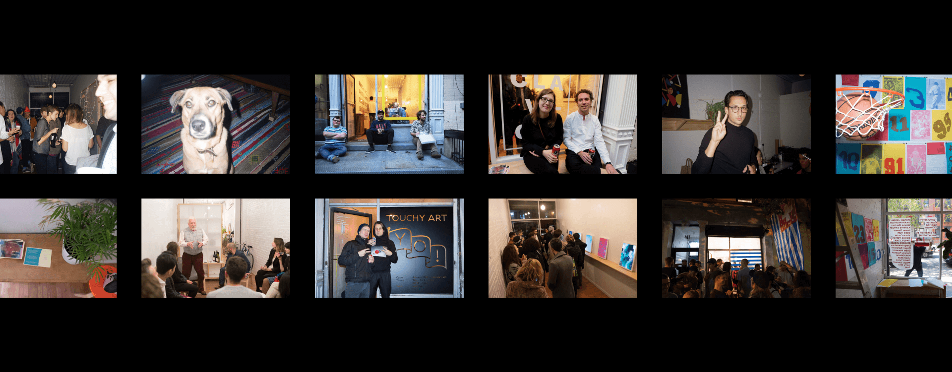 Photo stream of show openings