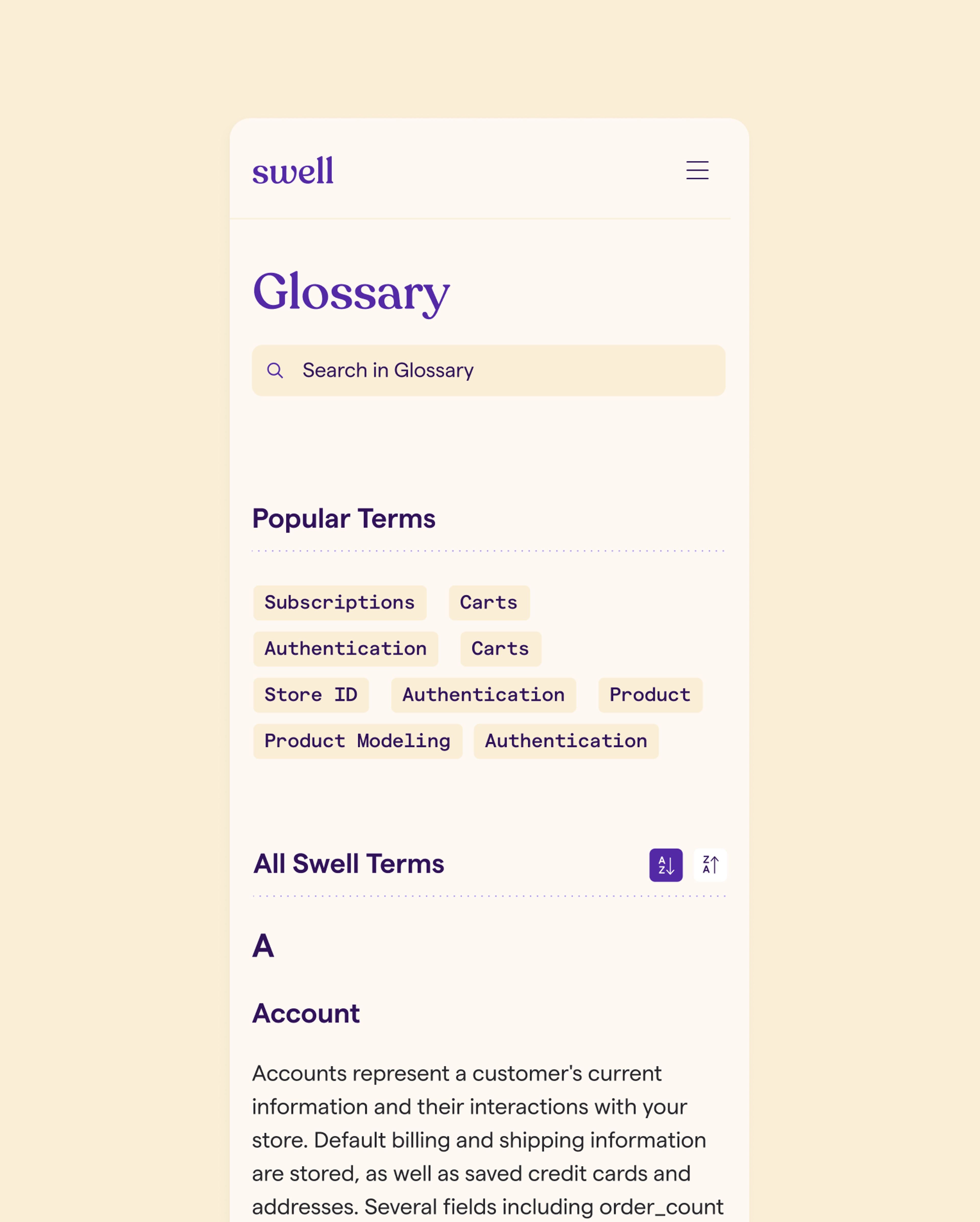 Swell Glossary