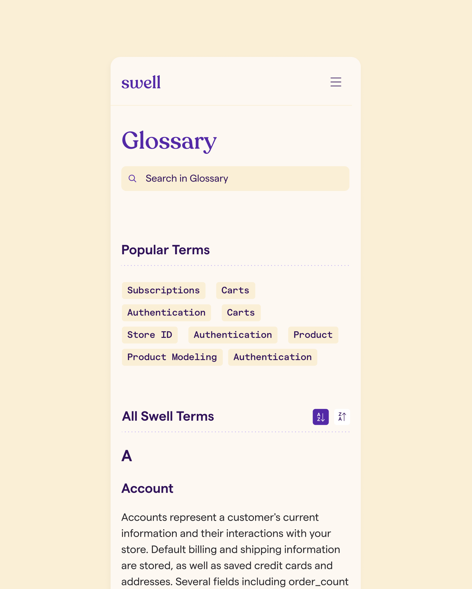 Swell Glossary