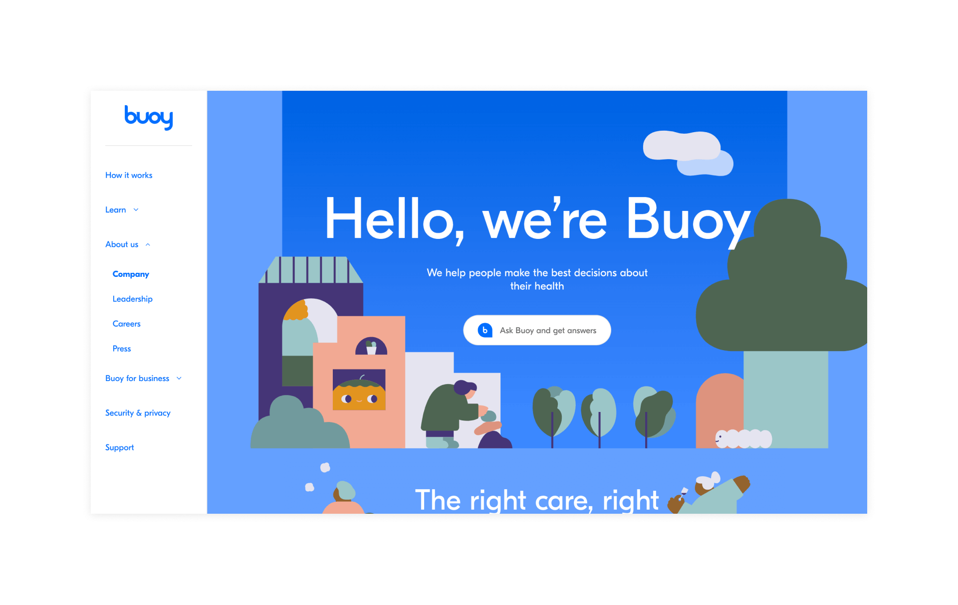 Screencapture of the About page from Buoy