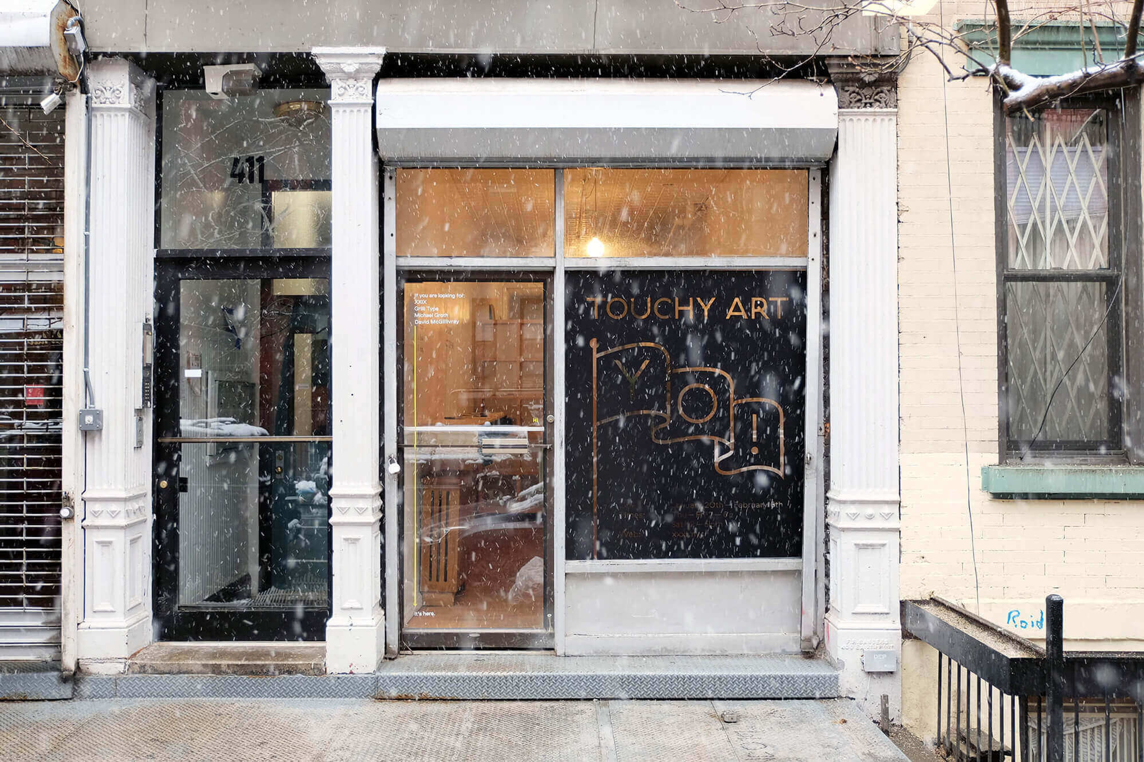 Front of former XXXI space in winter