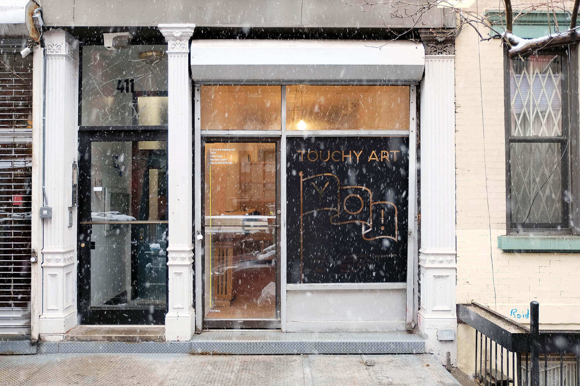 Front of former XXXI space in winter