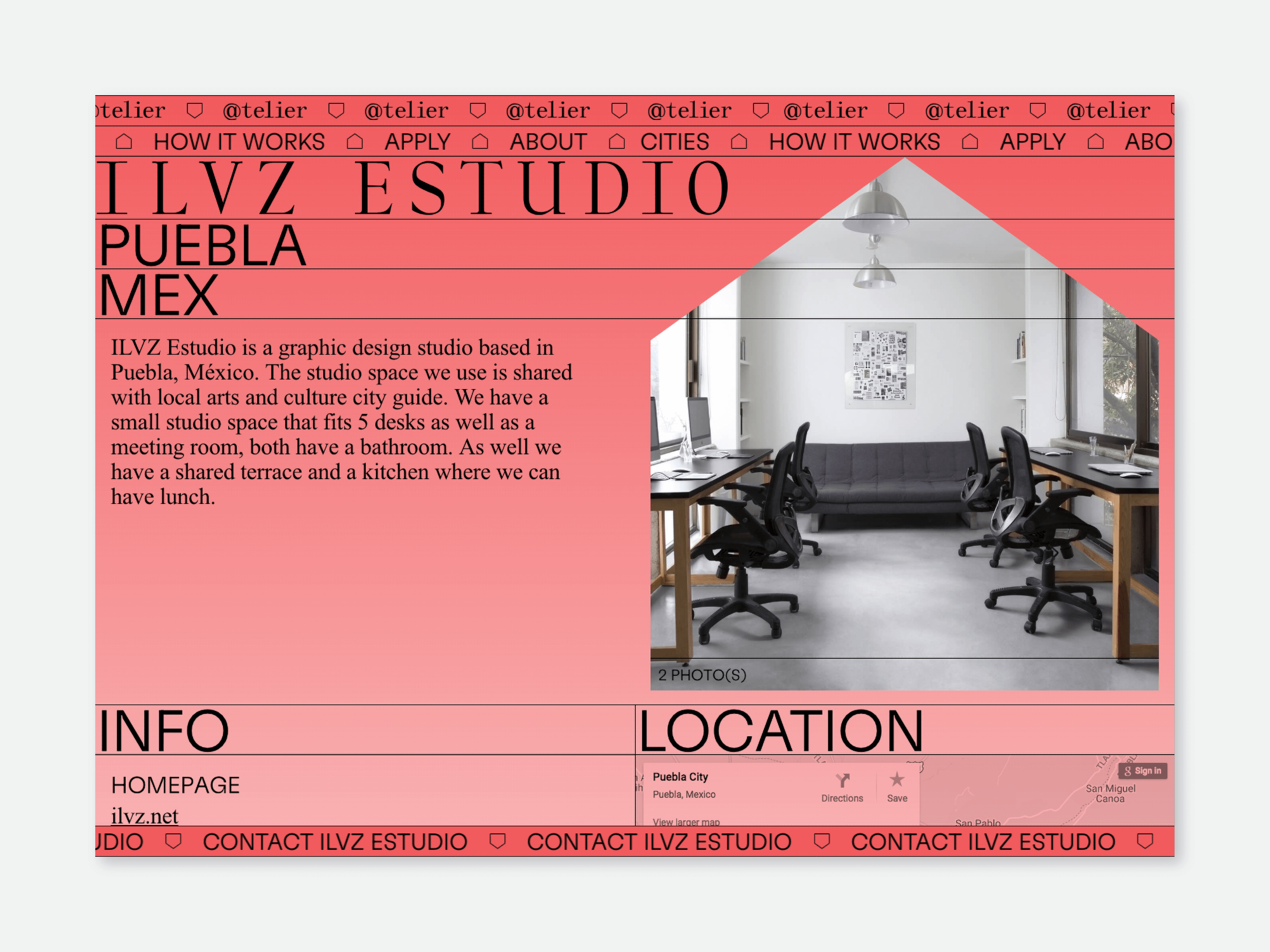 Studio detail page
