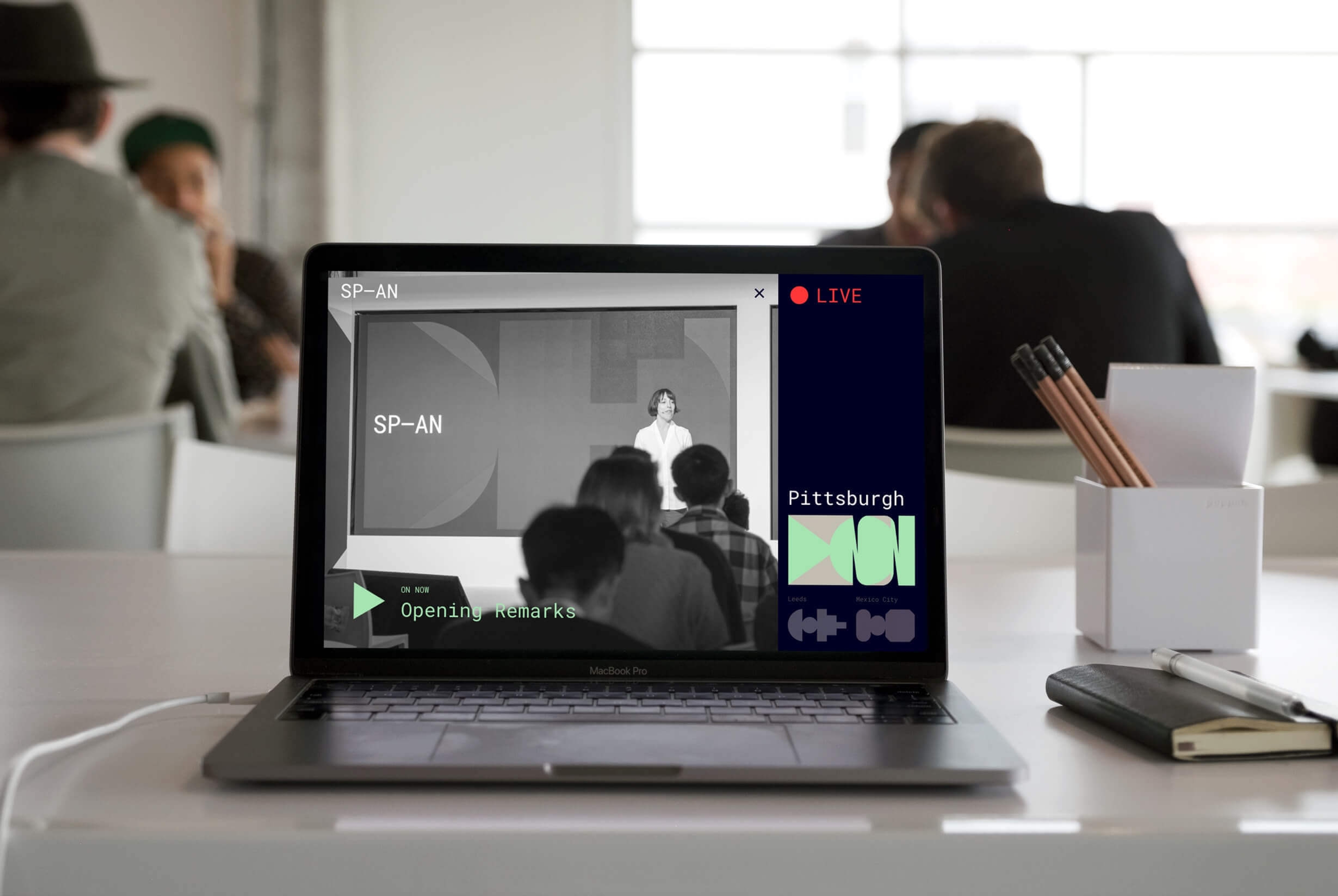 Photo of the Google Span live stream on a laptop