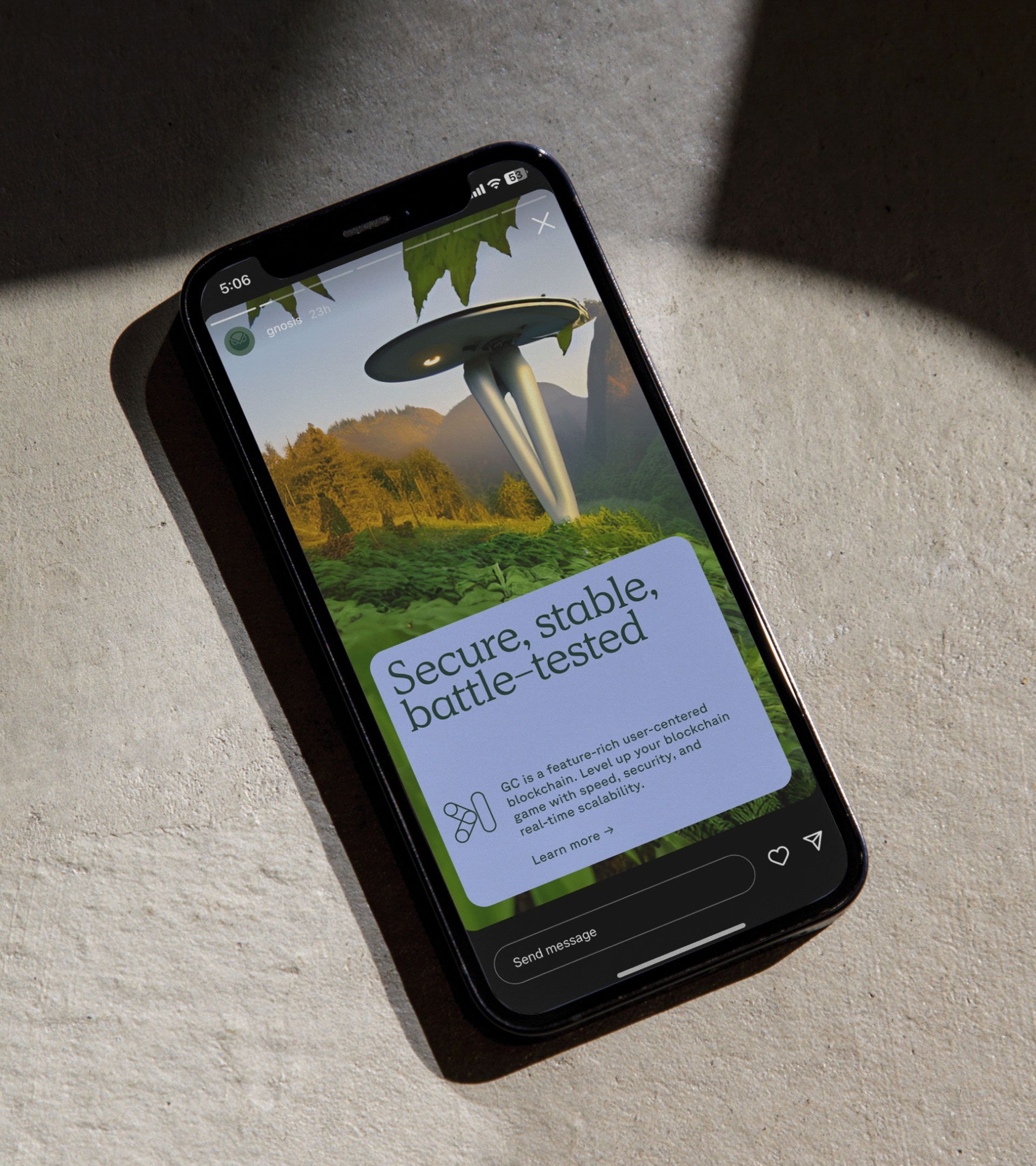 Gnosis chain icons in iphone mockup