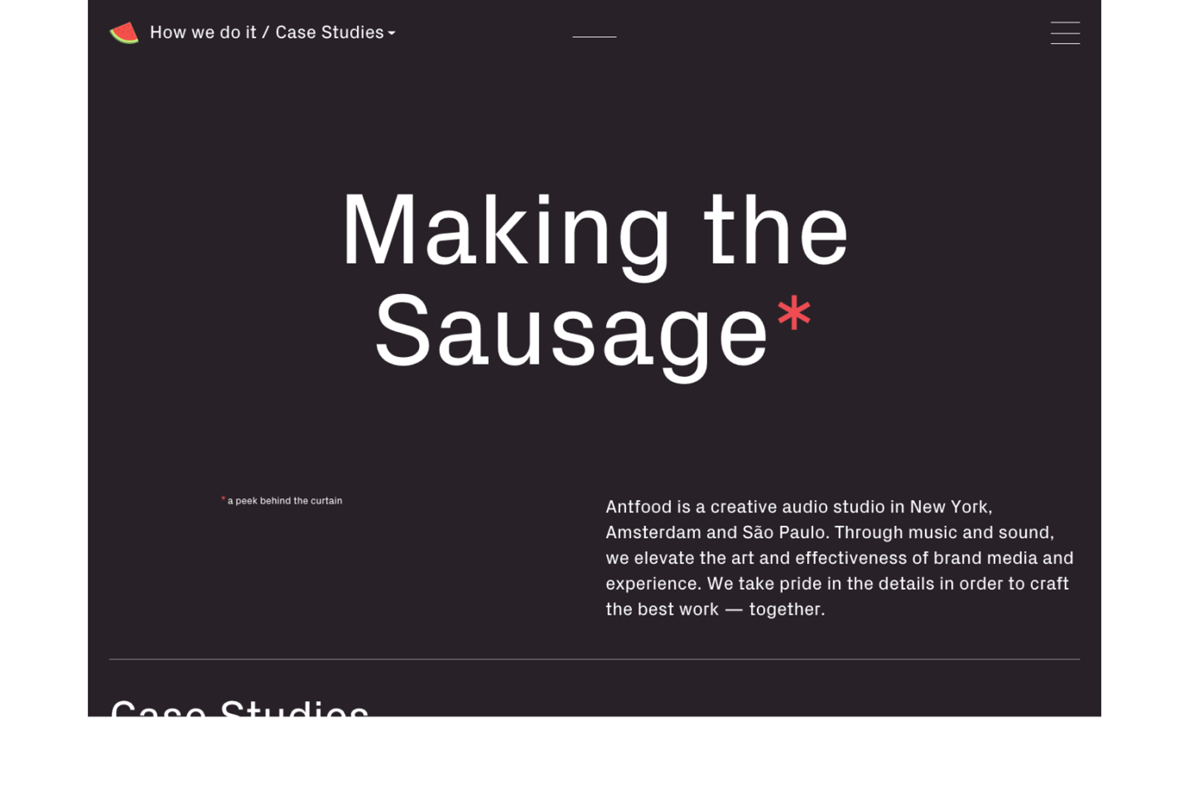 Landing of "How we do it" page