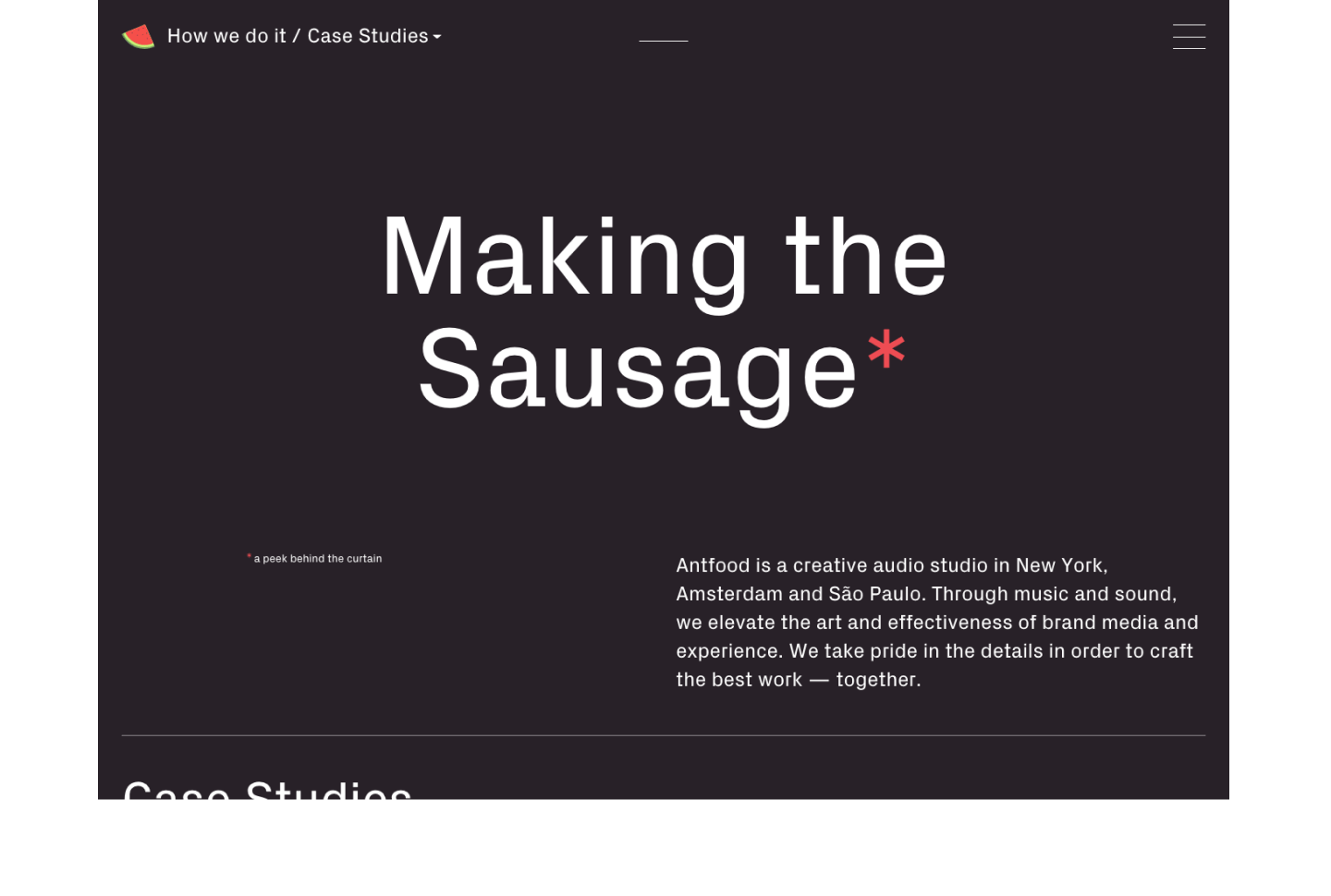 Landing of "How we do it" page