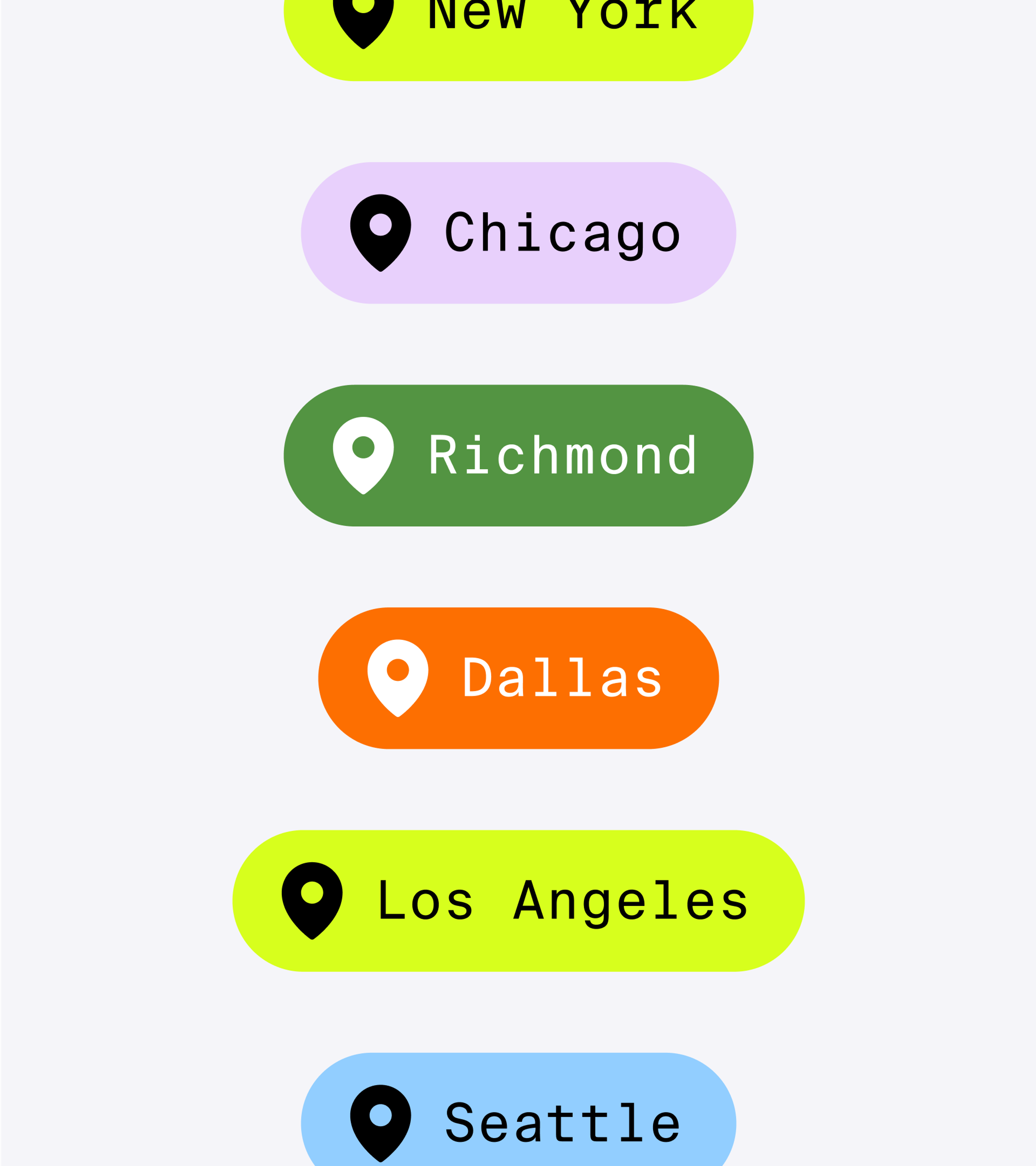 A list of cities that Geneva has local groups in. 