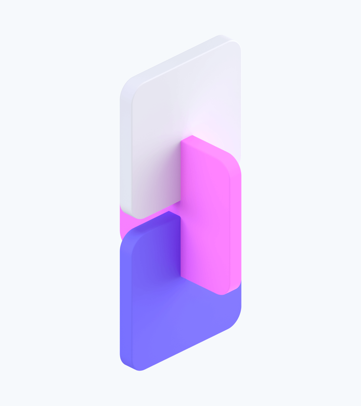 Lockup of three vertically stacked app tiles