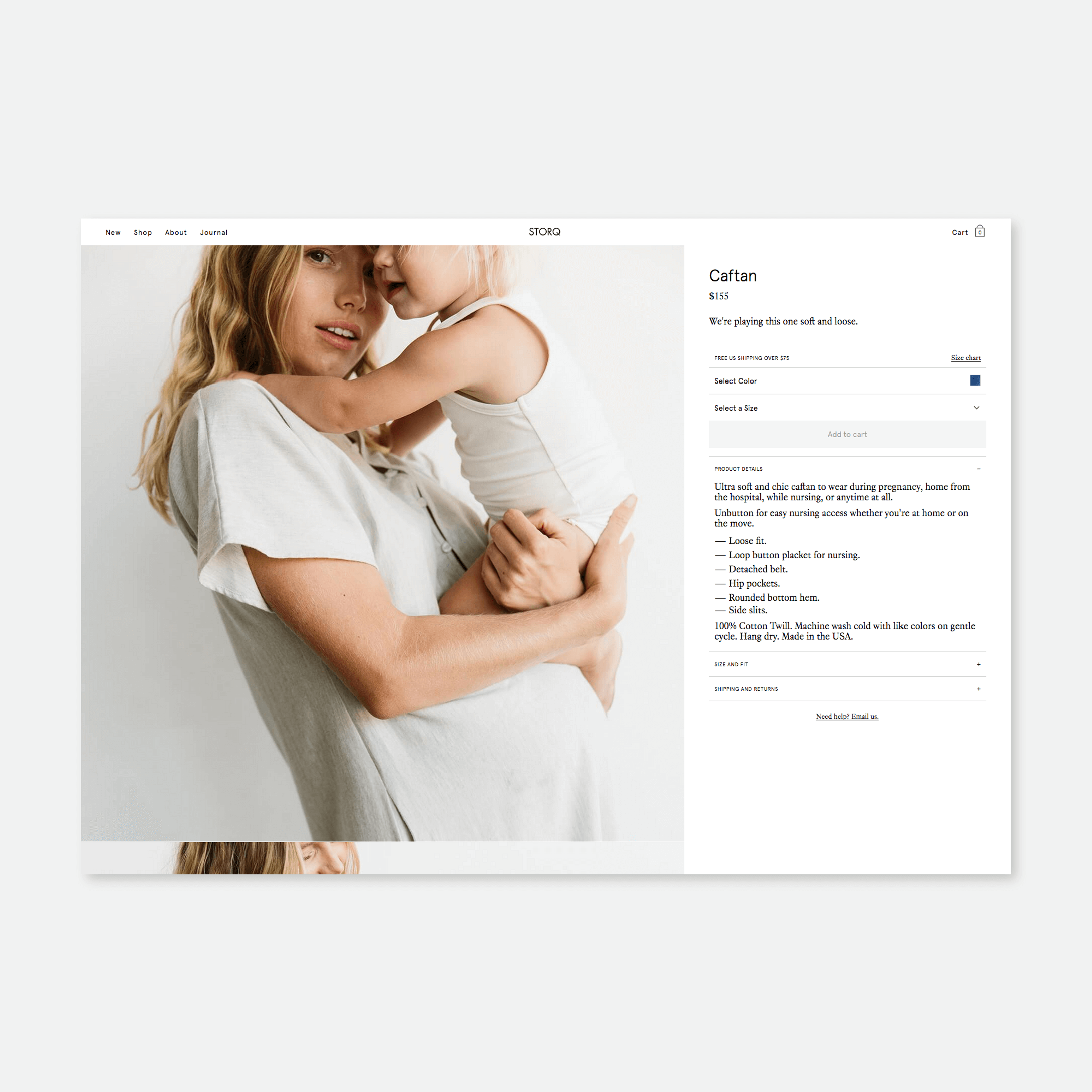 Product detail page