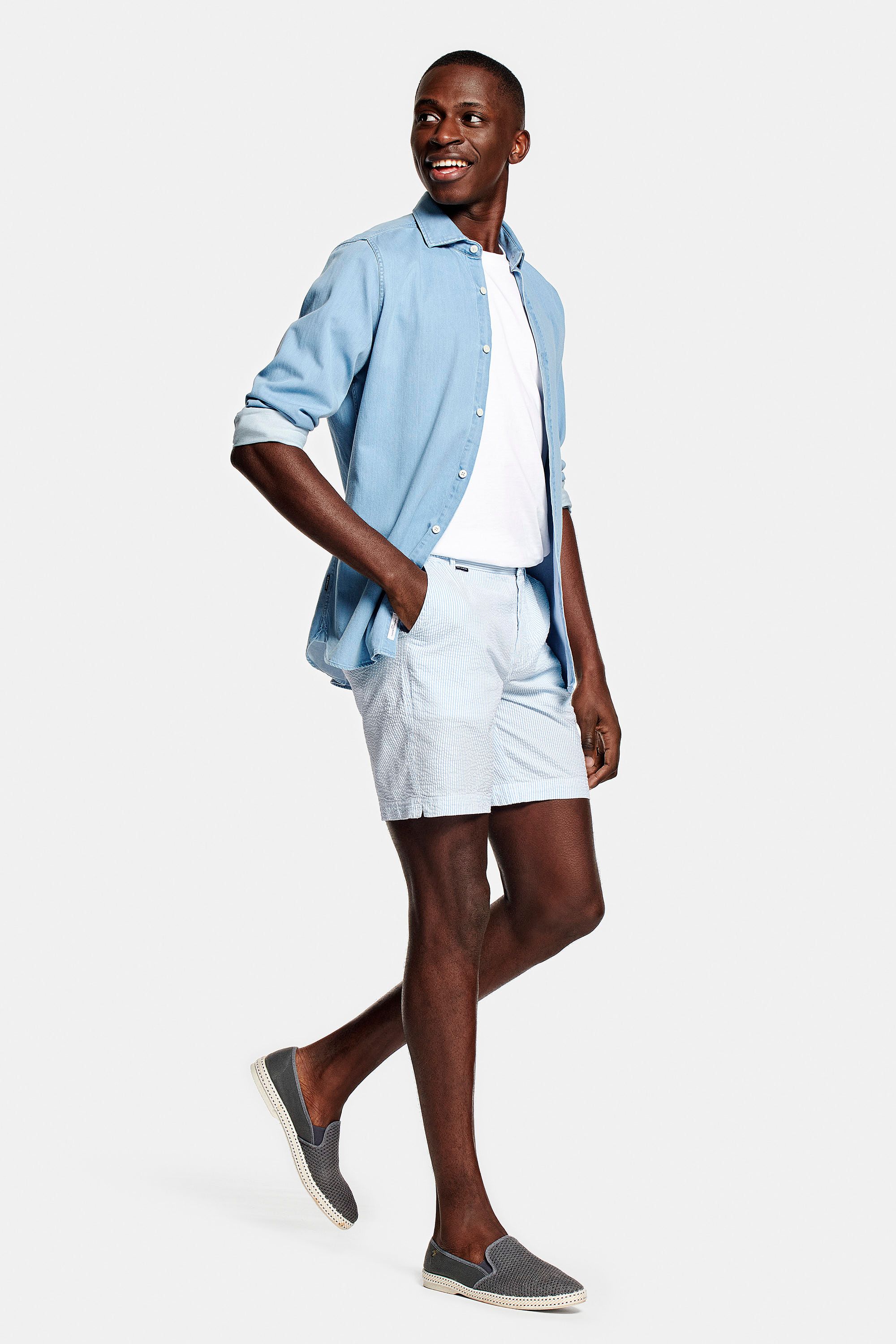 Shorts Seersuckers – Rayures plus larges – Pontoons (3)