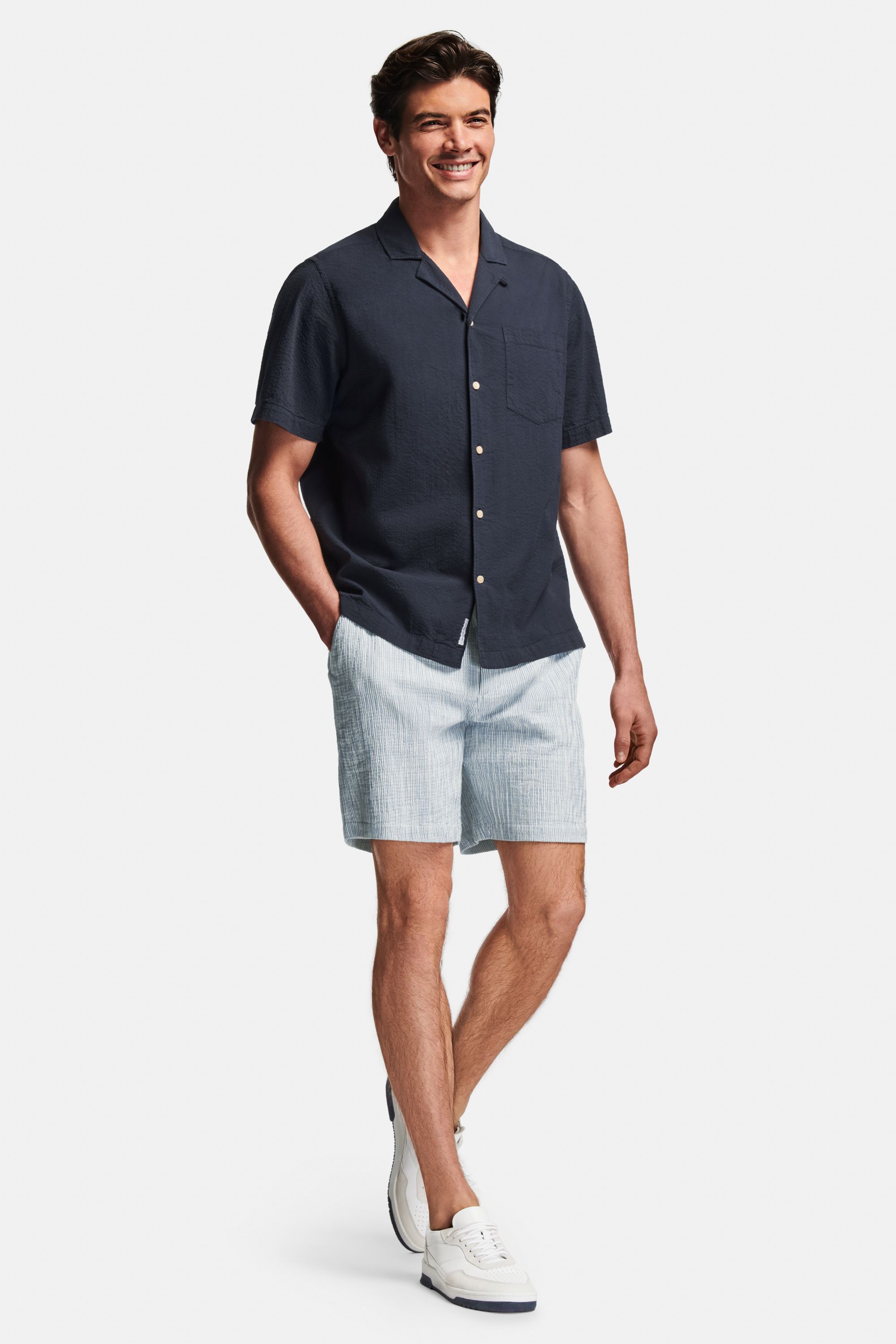 Baumwoll-Gaze-Shorts – Positano Blues (3)