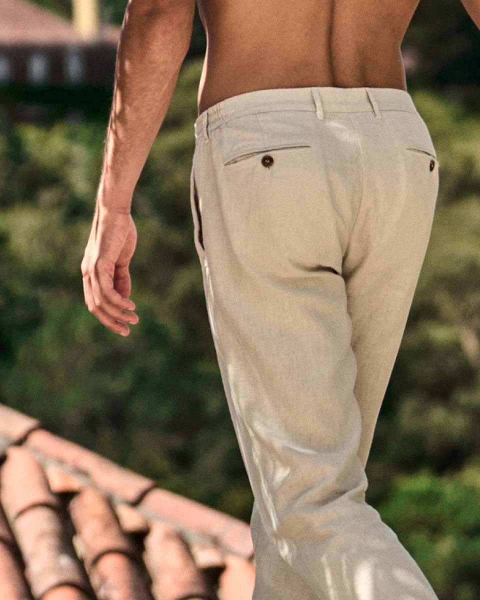 Mens Selected Homme Cream Corduroy Organic Cotton Trousers  Mens trousers  Selected homme Clothes