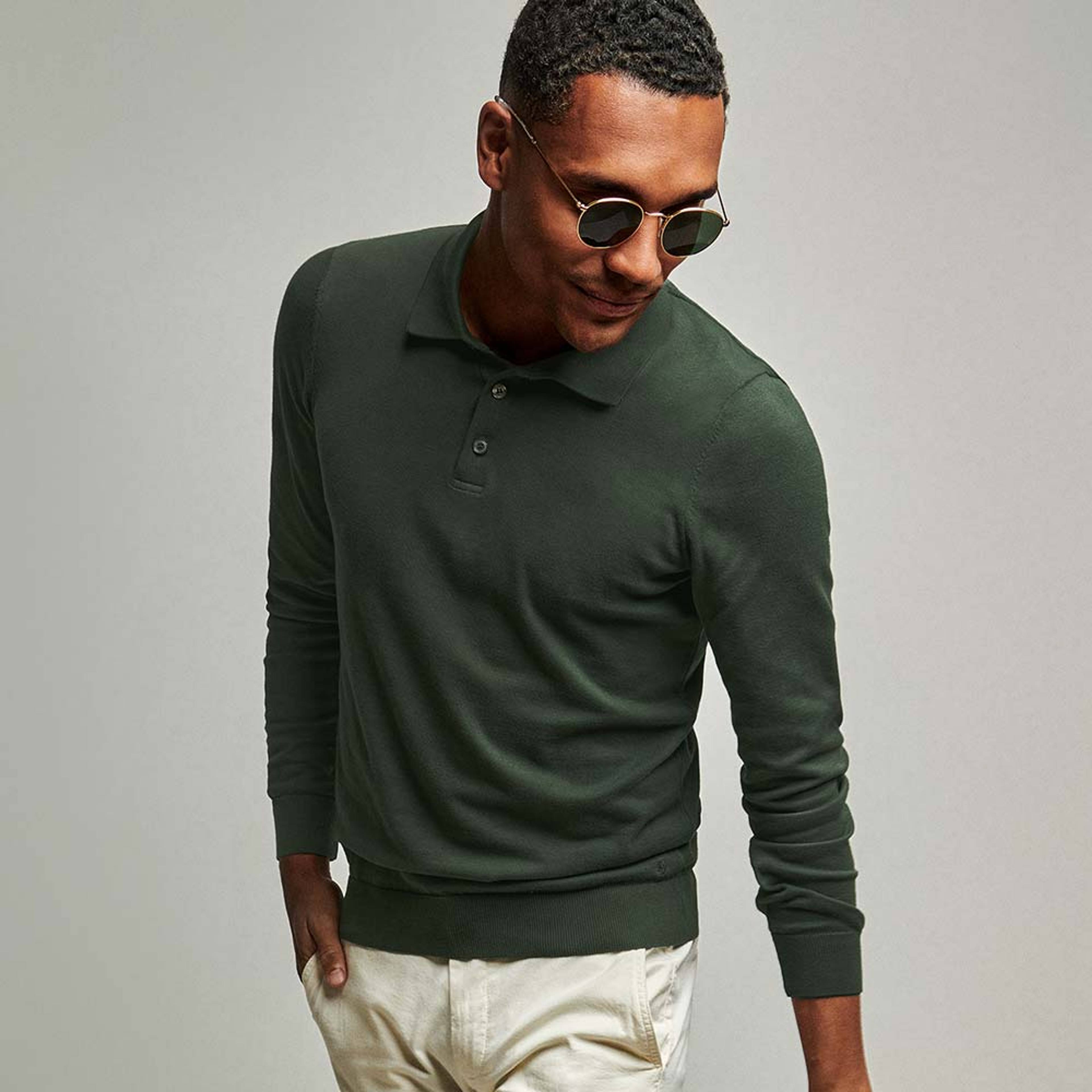 Men's Long Sleeve Polos | MR MARVIS