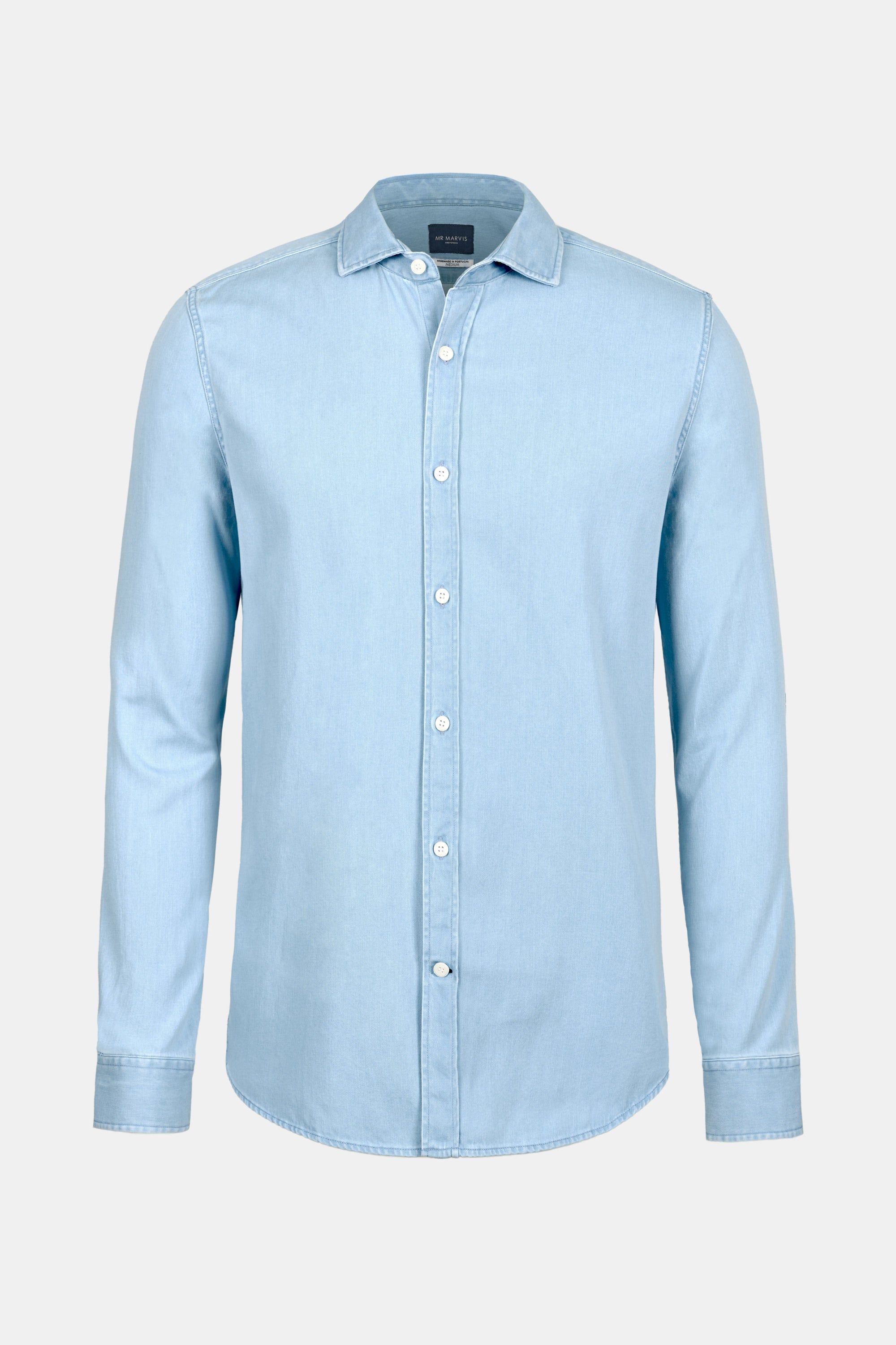 Chemise En Jean Bleue - Taille S, Manches Longues - Occasion En Très Bon état