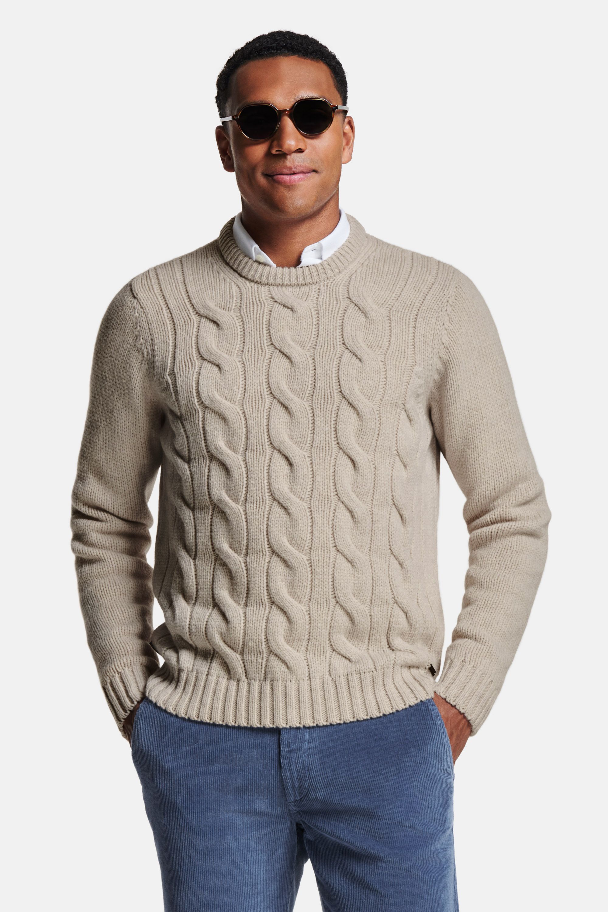 まっちー Ameri Vintage Mixyarn cable knit Ameri（アメリ）の「BACK CABLE KNIT（ニット/セーター）」 - WEAR