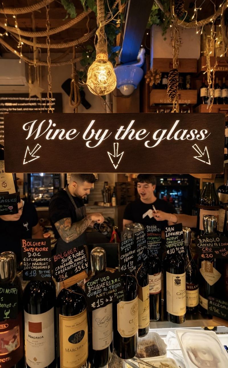 Wine by the glass: i prezzi scritti a gesso