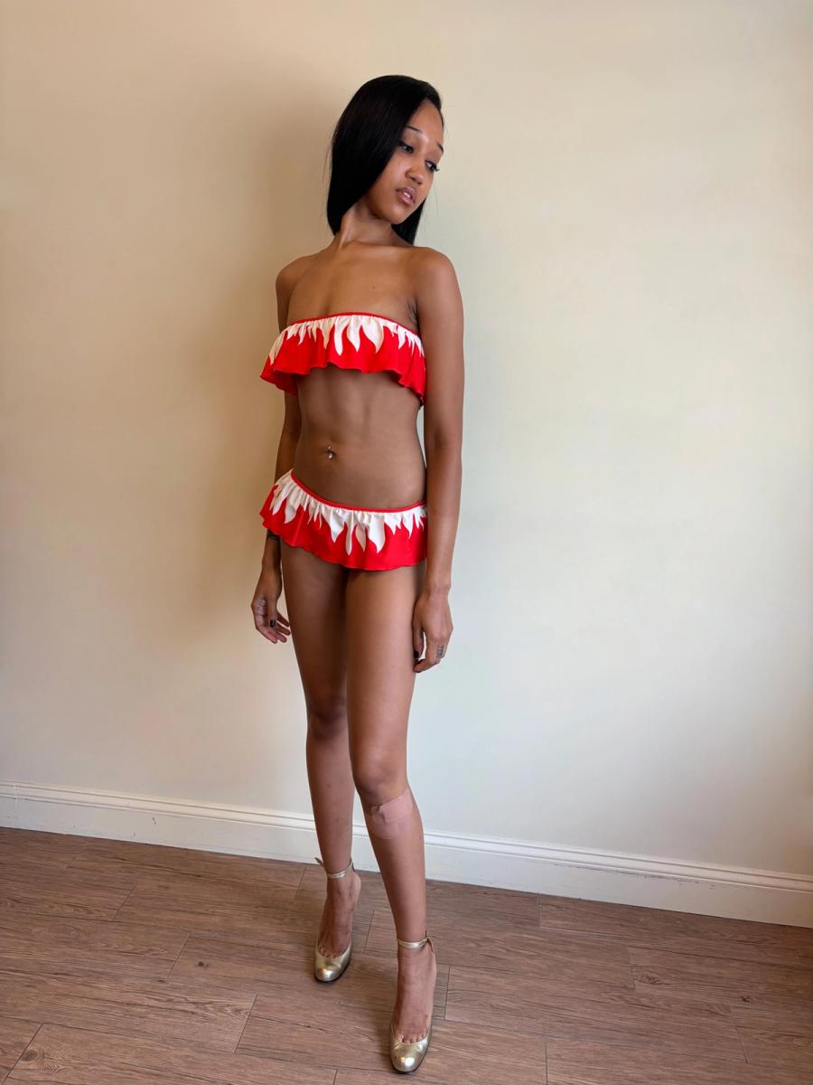 Vintage YSL Flame Bandeau Bikini product image