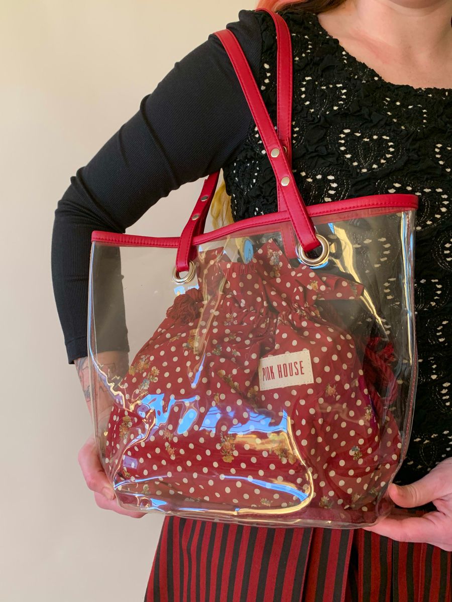 Pink House Vinyl Tote with Reticule product image