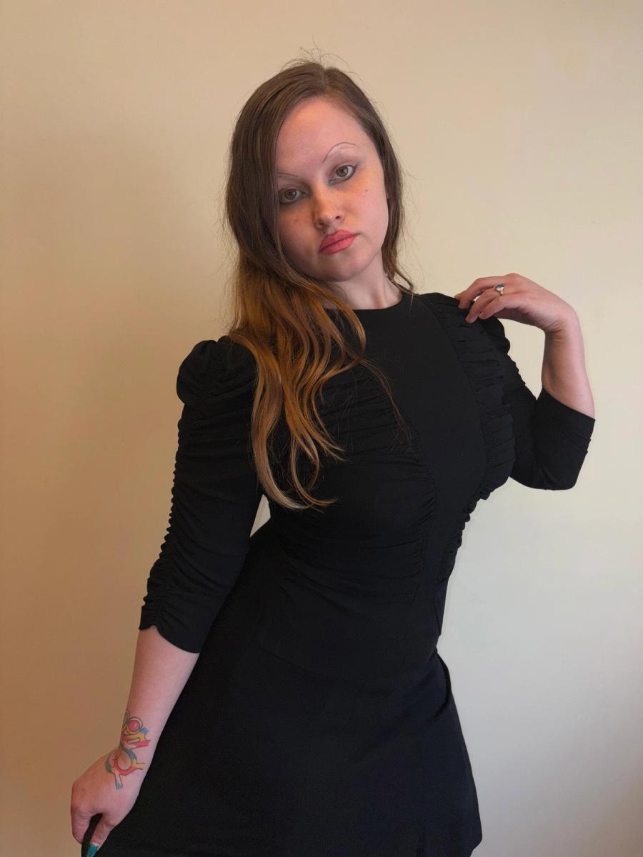 Norma Kamali OMO 80s does 40s Ruched Crepe Dress  product image
