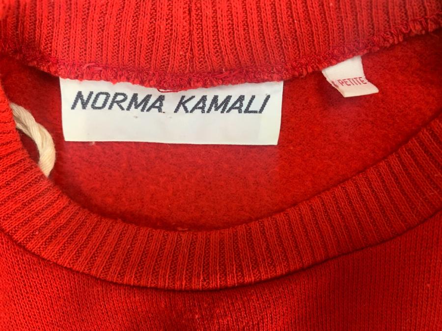 80s Norma Kamali Red Cropped Sweatshirt product image