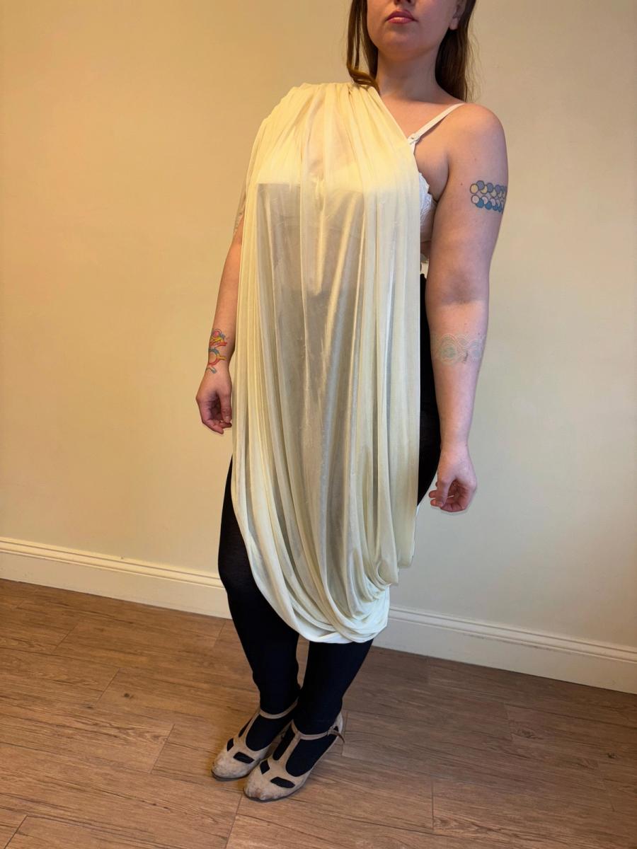 80s Norma Kamali Draped One Shoulder Dress product image