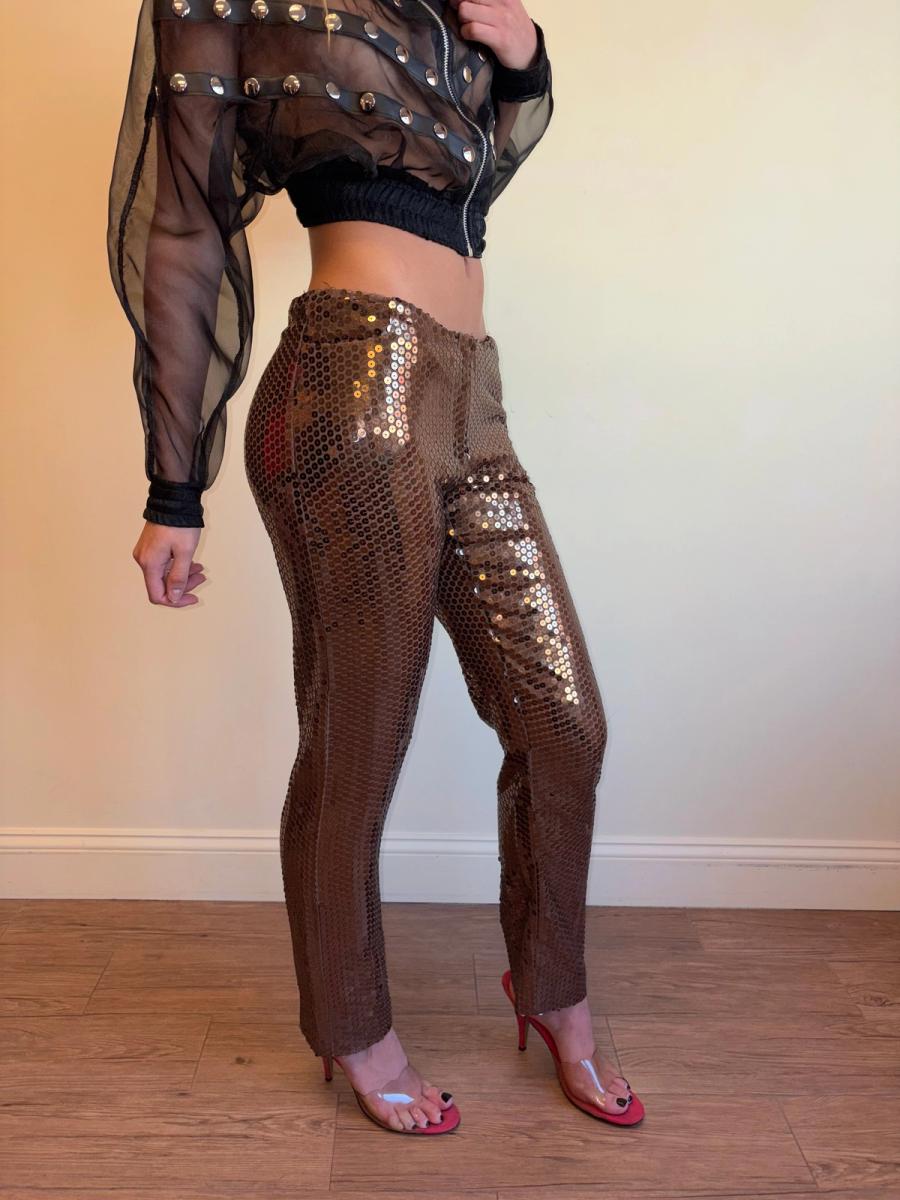 Paco Rabanne Brown Sequin Pants product image