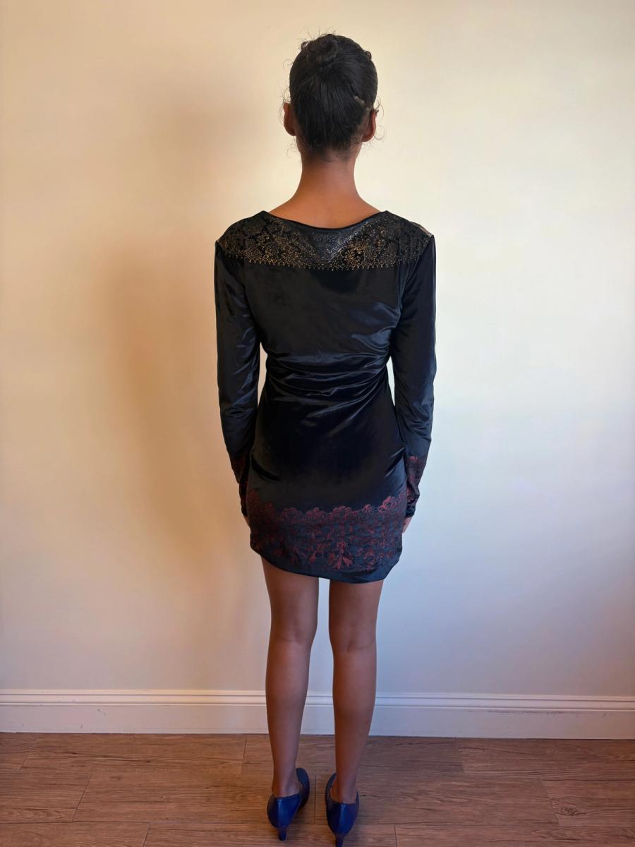 1992 "Always on Camera" Vivienne Westwood Gold Foil Velvet Dress product image