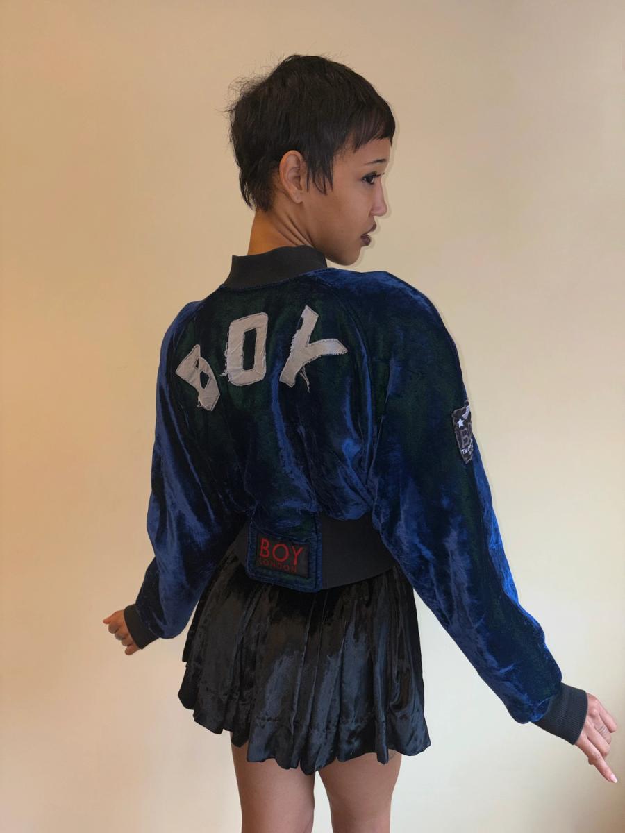 80s-90s Boy London Changeable Blue Velvet Bomber  product image